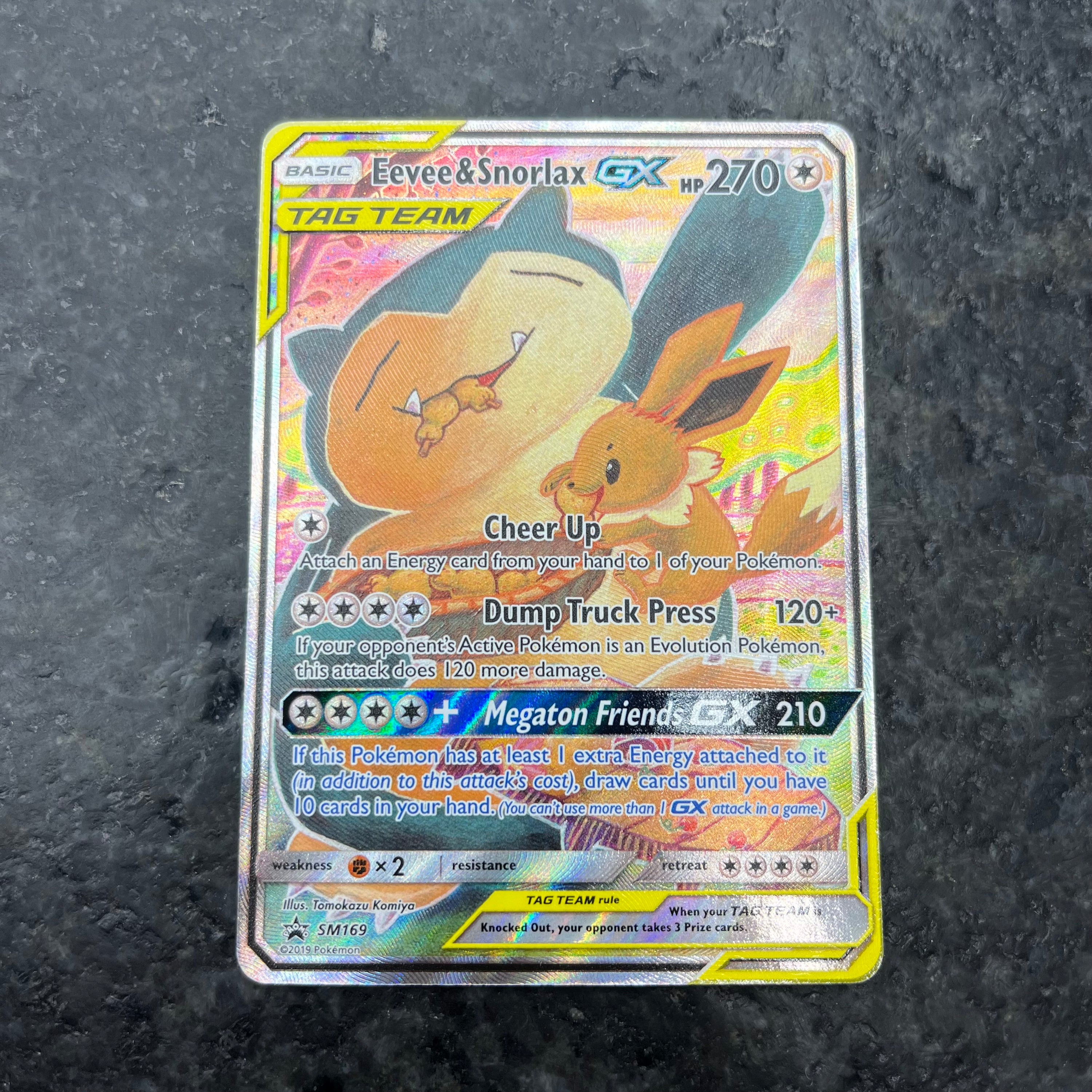 EEVEE AND SNORLAX GX TAG TEAM SUN AND MOON PROMO SM169 VLP