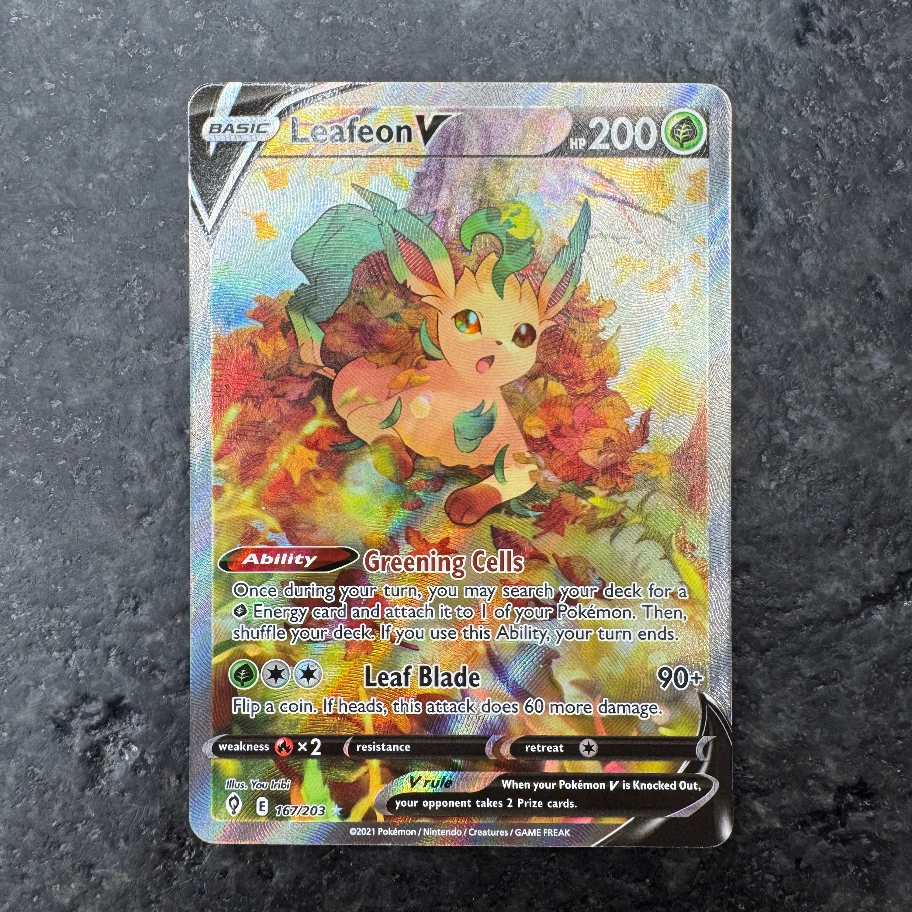 LEAFEON V ALT ART 167/203 (NM)