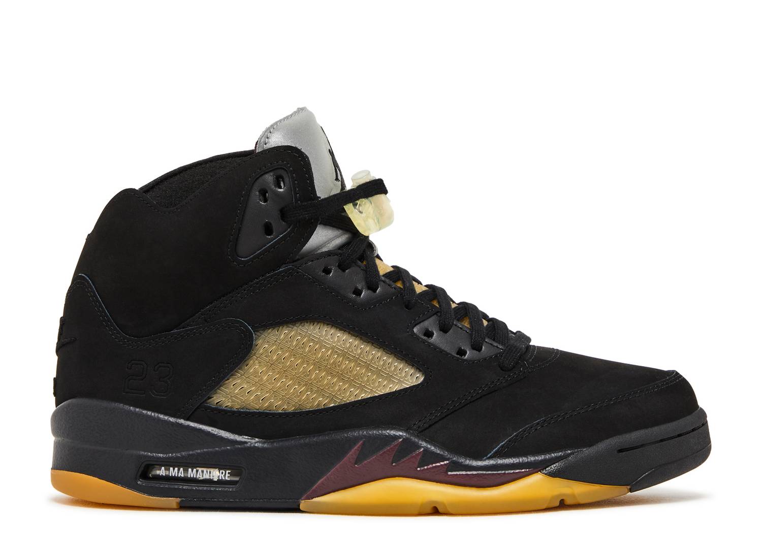 Jordan retro 5 black cheap and gold