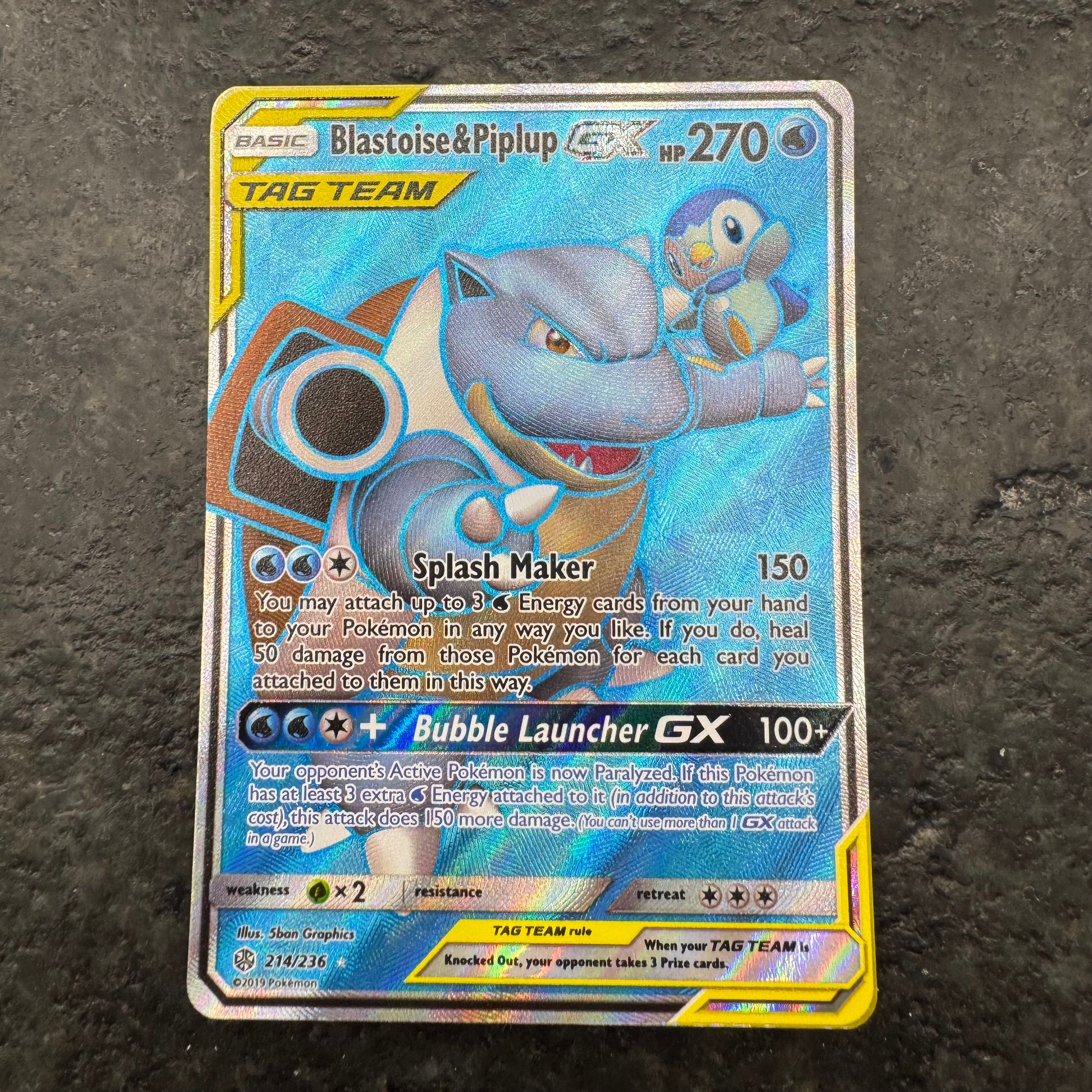 BLASTOISE & PIPLUP GX TAG TEAM FULL ART 214/236 (NM)