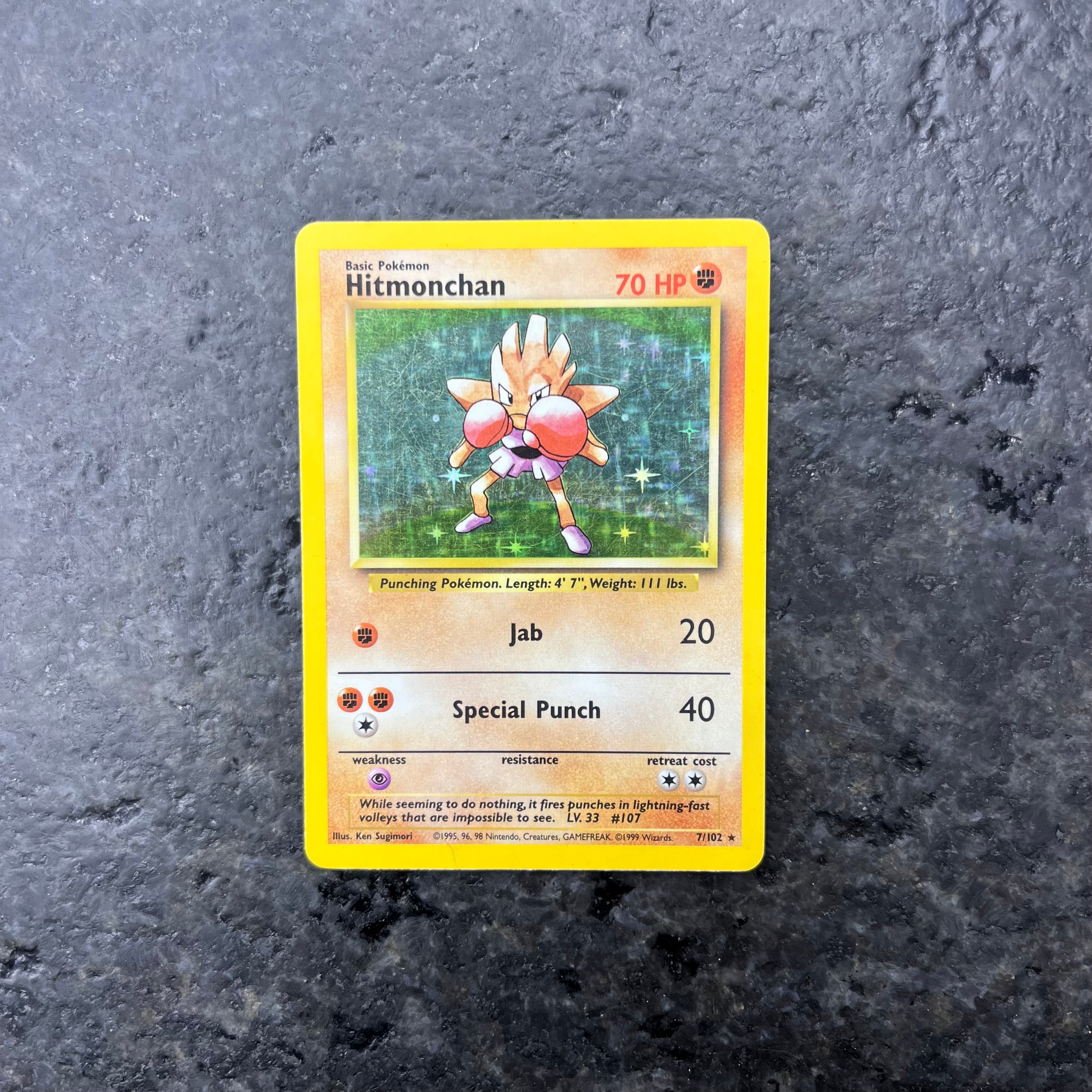 HITMONCHAN BASE SET HOLO 7/102 (MP)