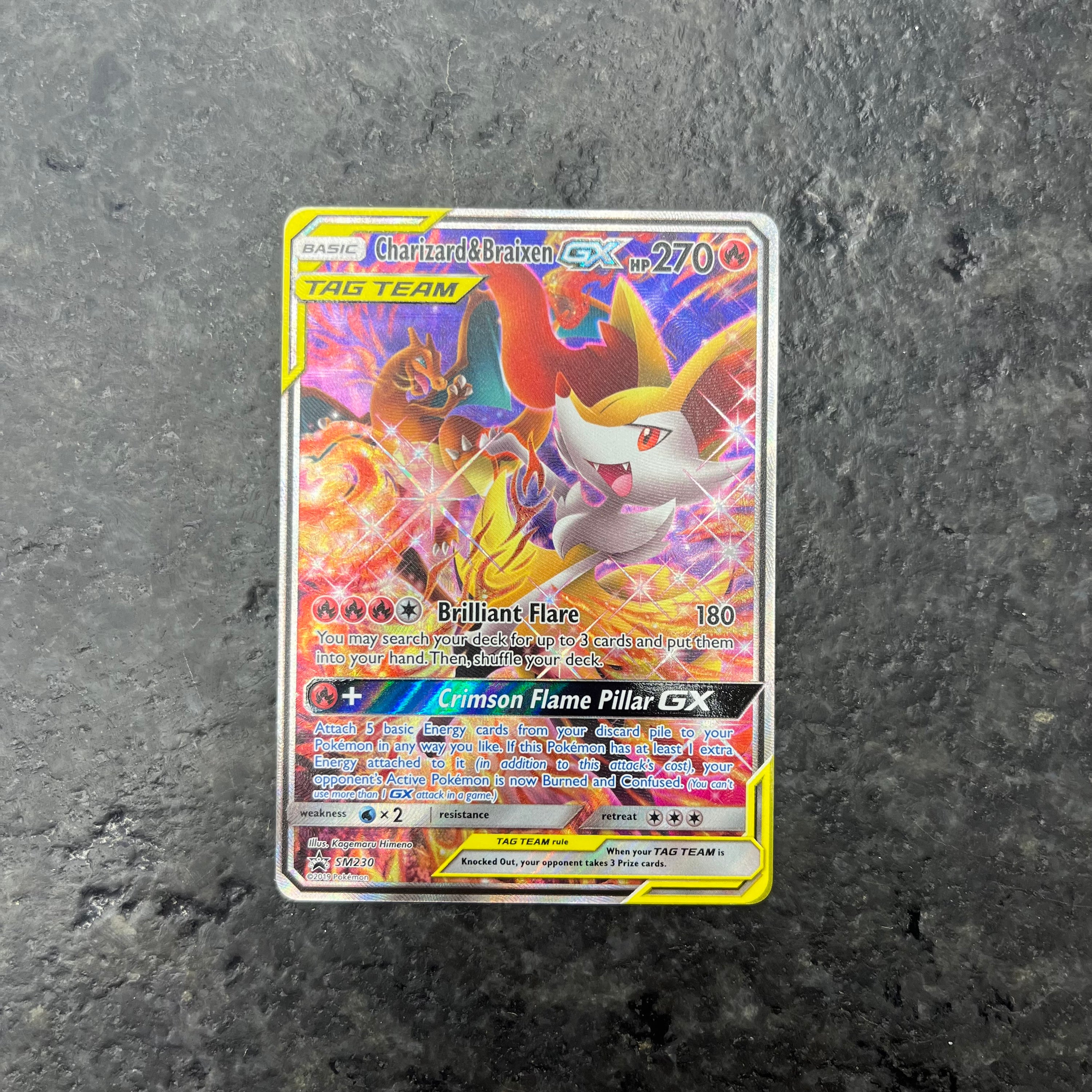 CHARIZARD & BRAIXEN GX TAG TEAM ALT ART SM230 PROMO (NM)