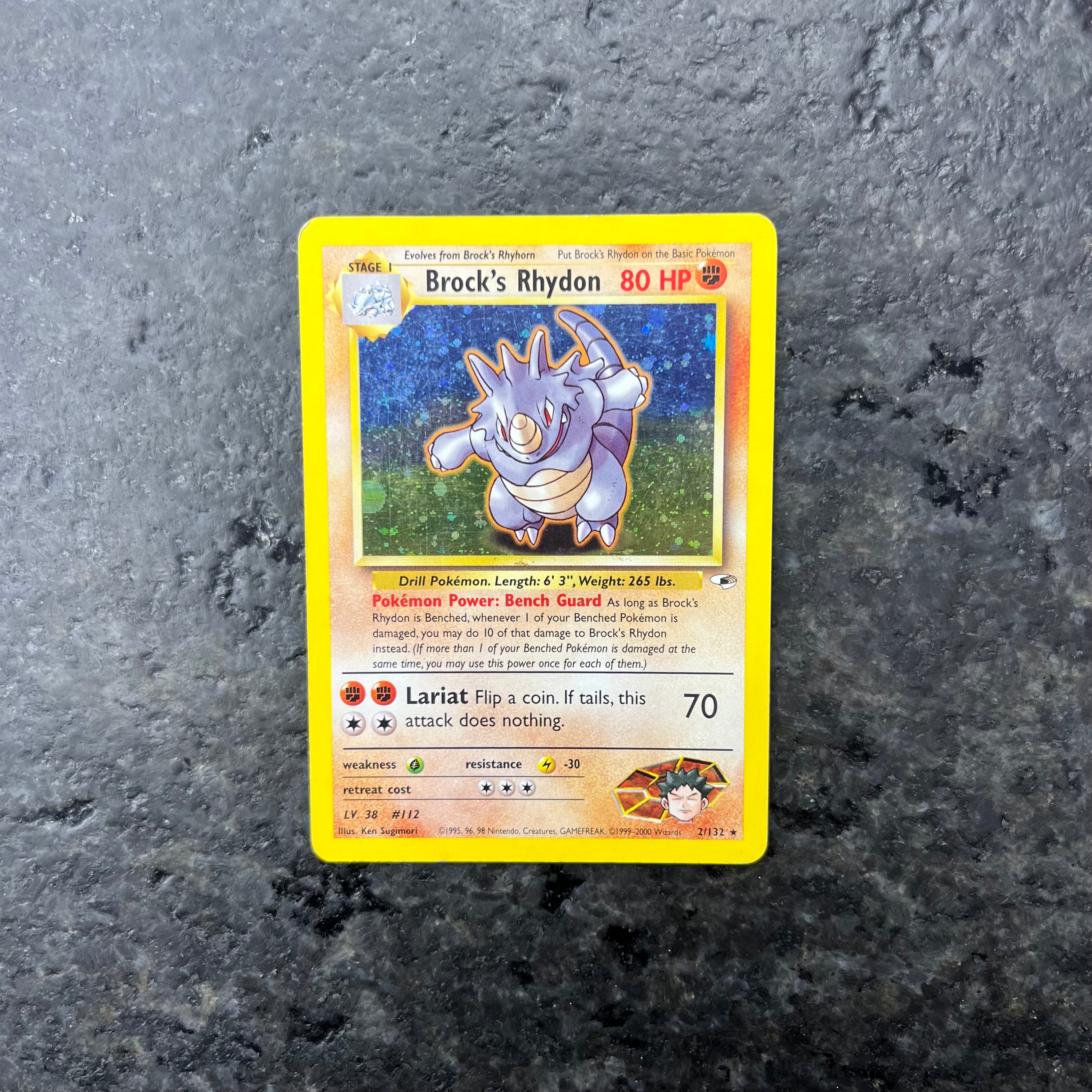 BROCK’S RHYDON HOLO GYM HEROES 2/132 (MP)