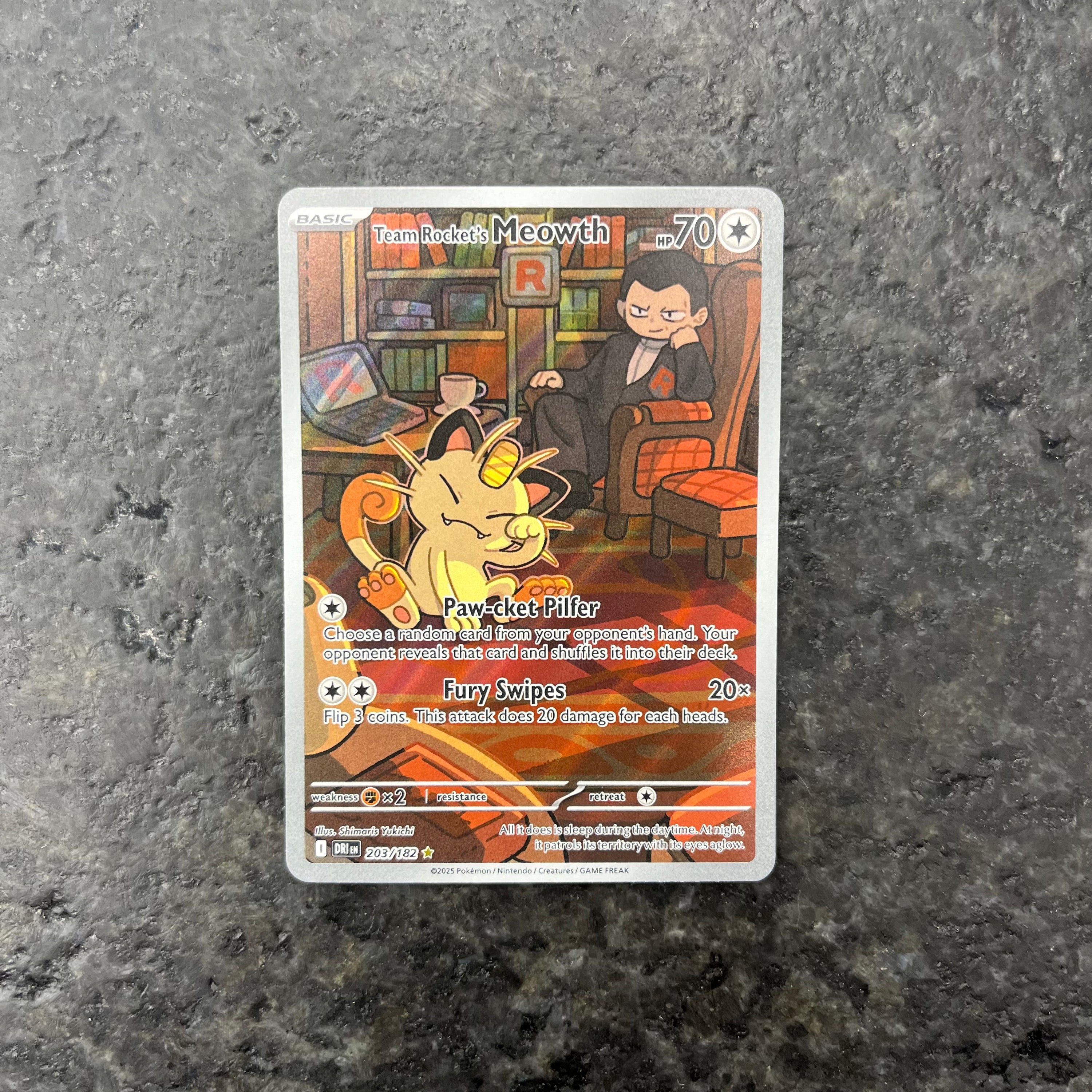 TEAM ROCKET’S MEOWTH ALT ART 203/182 (NM)