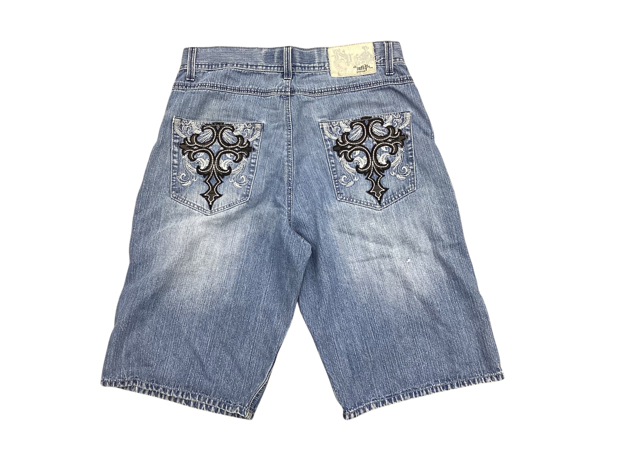 90S SOUTHPOLE PREMIUM “CROSS STITCH” JORTS