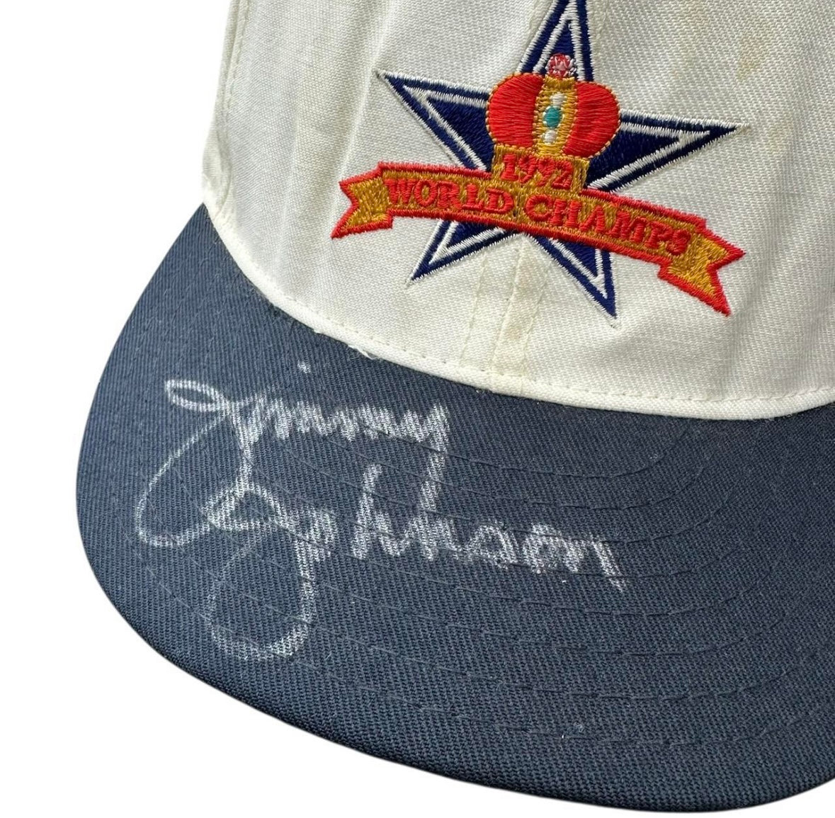 1992 DALLAS COWBOYS WORLD CHAMPS AUTOGRAPHED HAT (LR)