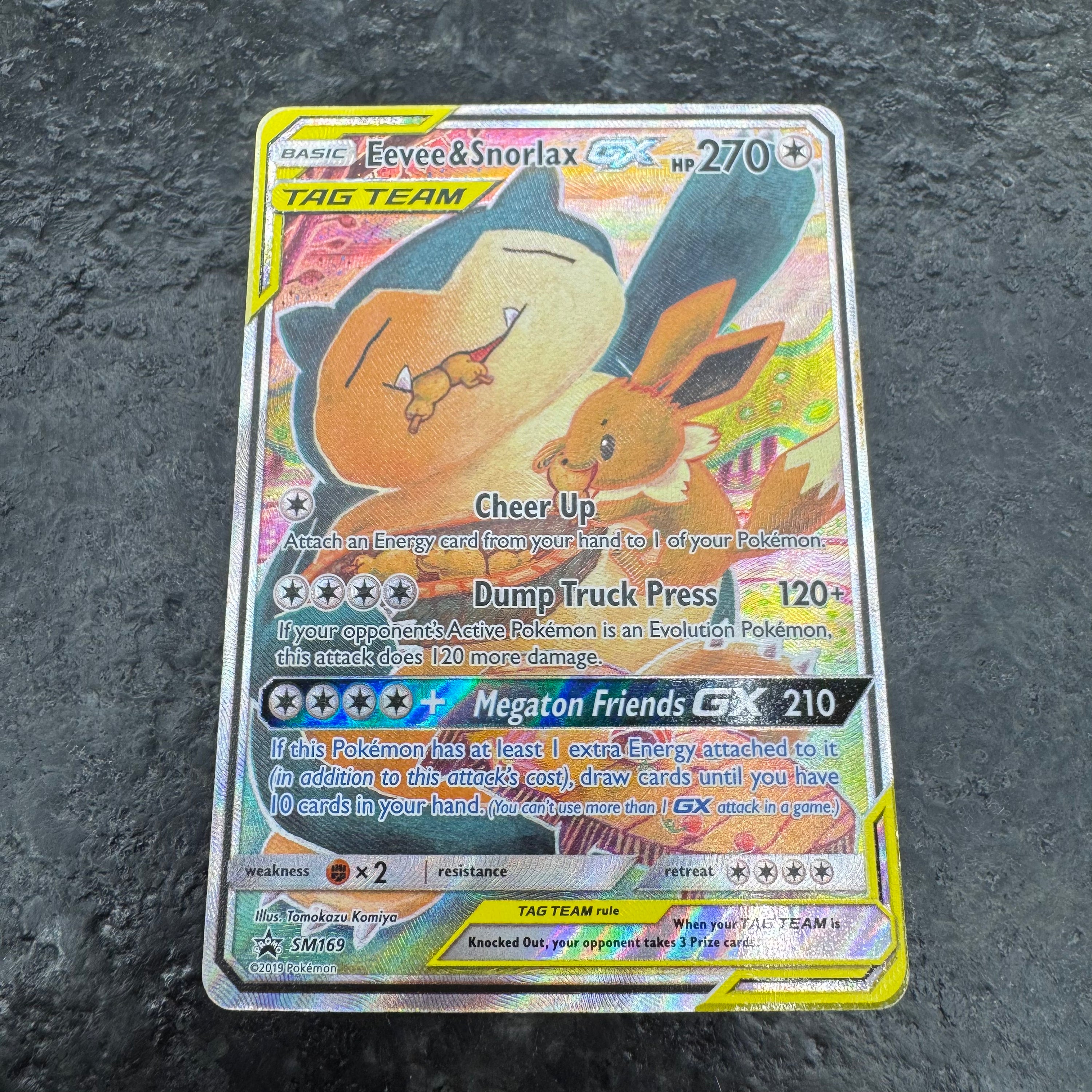 EEVEE & SNORLAX GX FULL ART PROMO TAG TEAM SM169 (LP)