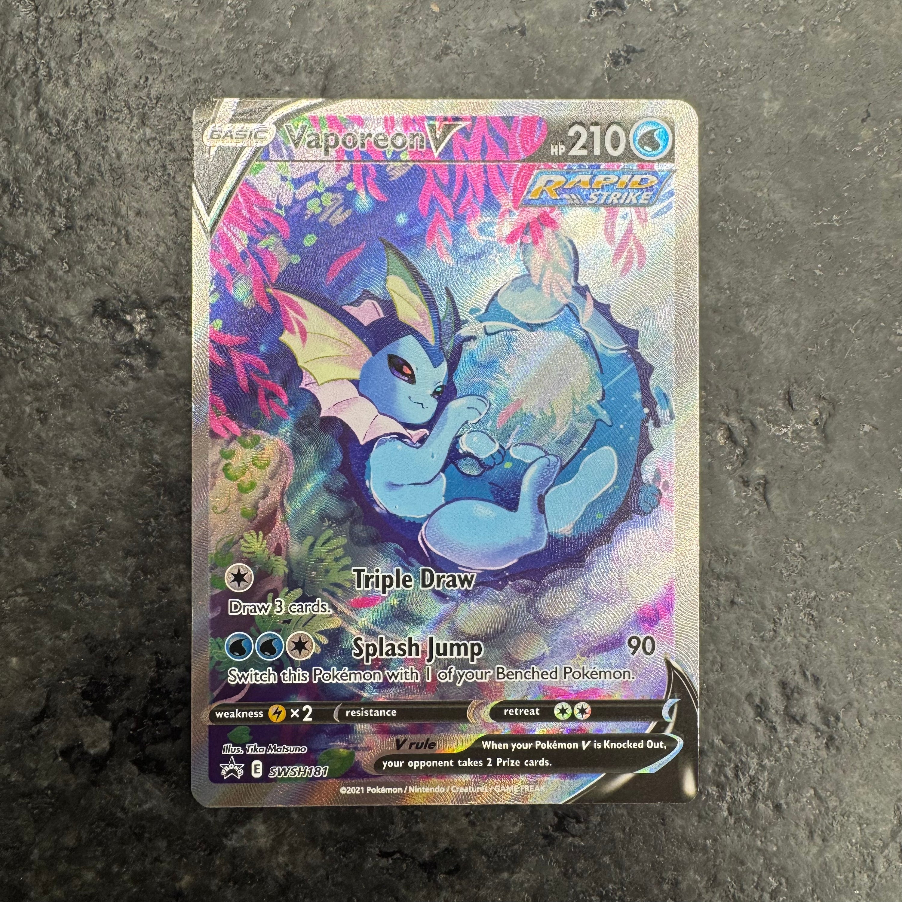 VAPOREON V ALT ART PROMO SWSH181 (NM)