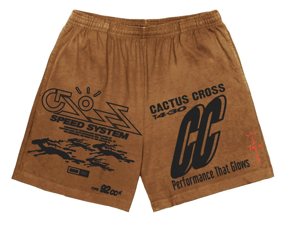 TRAVIS SCOTT CACTUS JACK 92CC SHORTS - BROWN