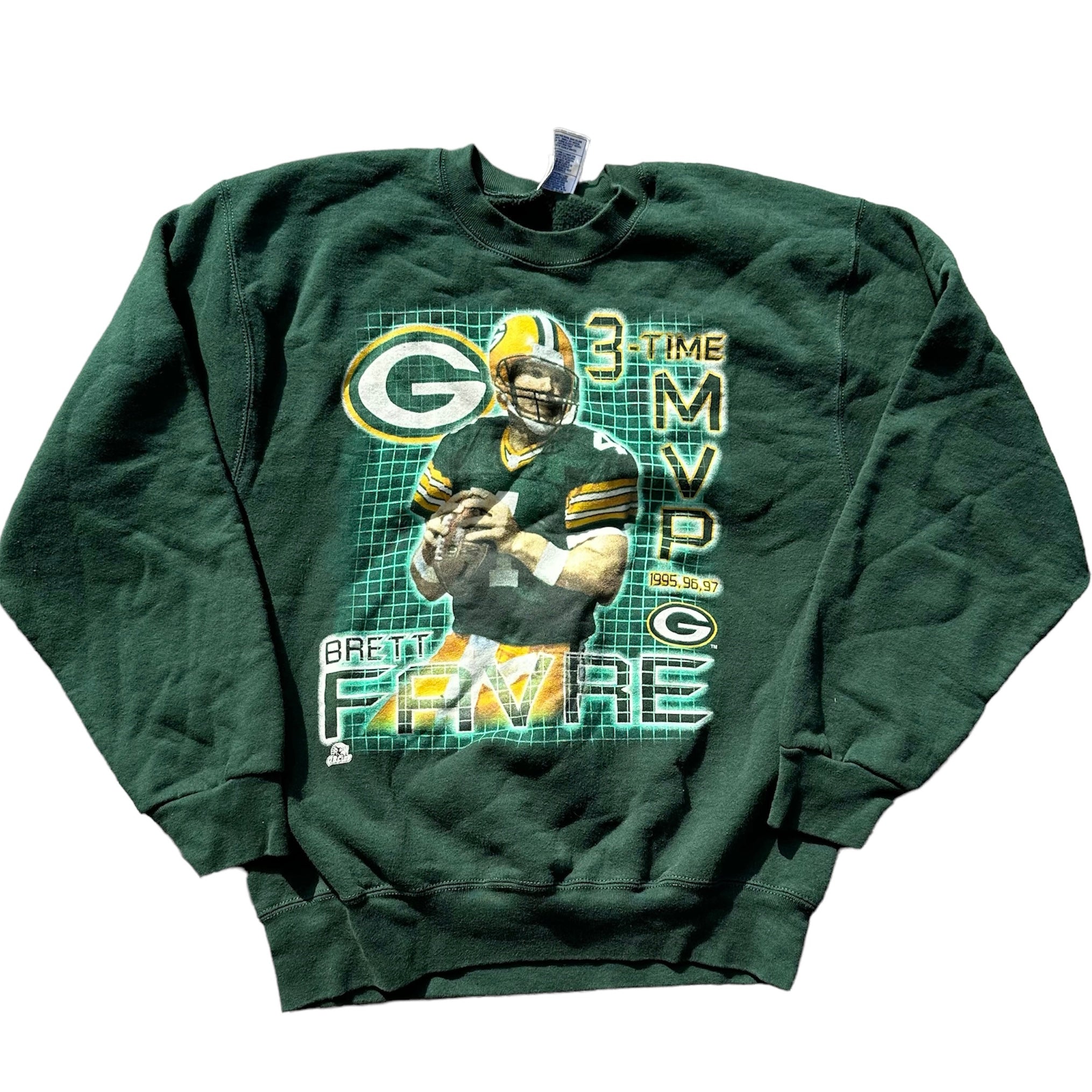 1997 BRETT FARVE 3-TIME MVP CREWNECK (LR)