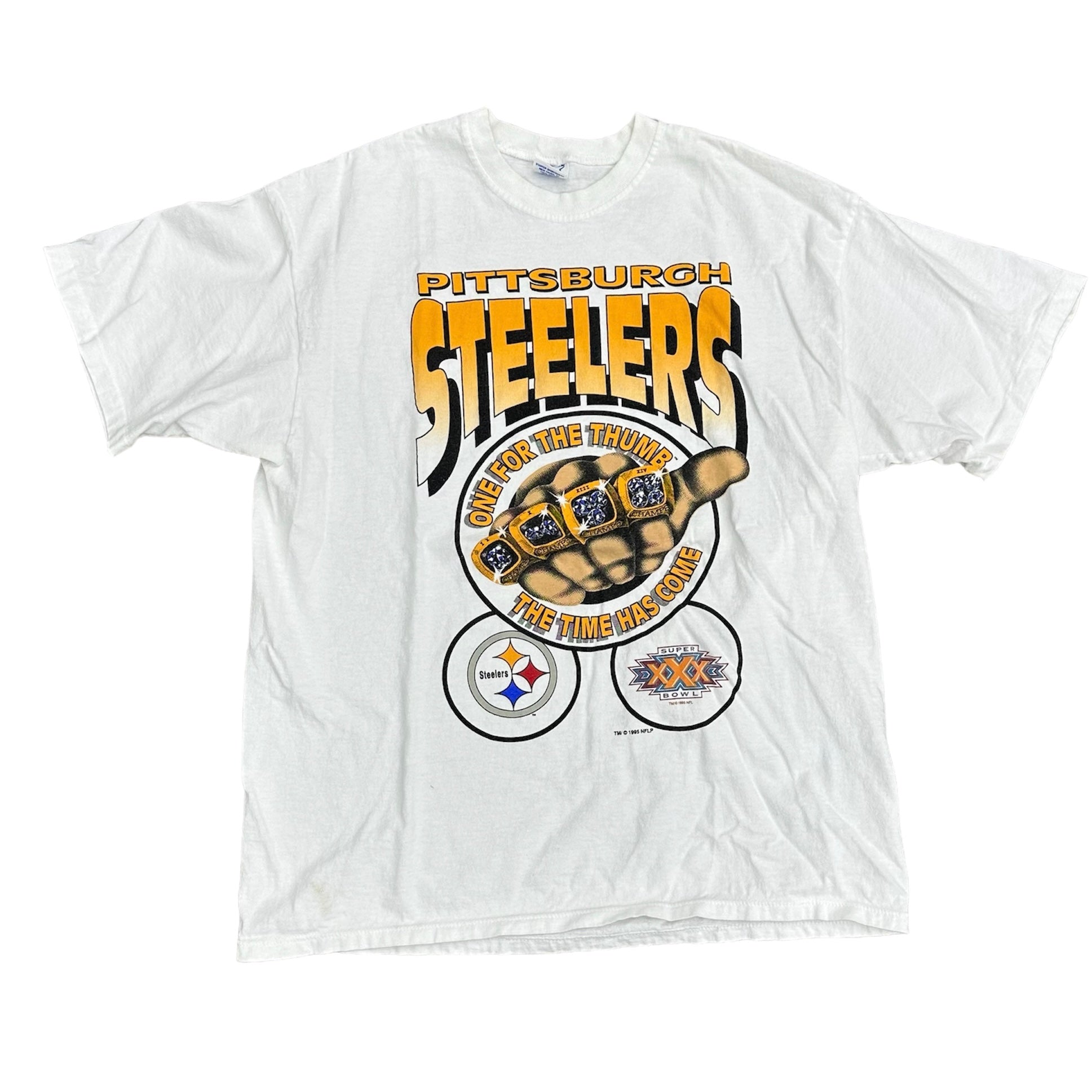 1995 STEELERS “ONE FOR THE THUMB” TEE (LR)