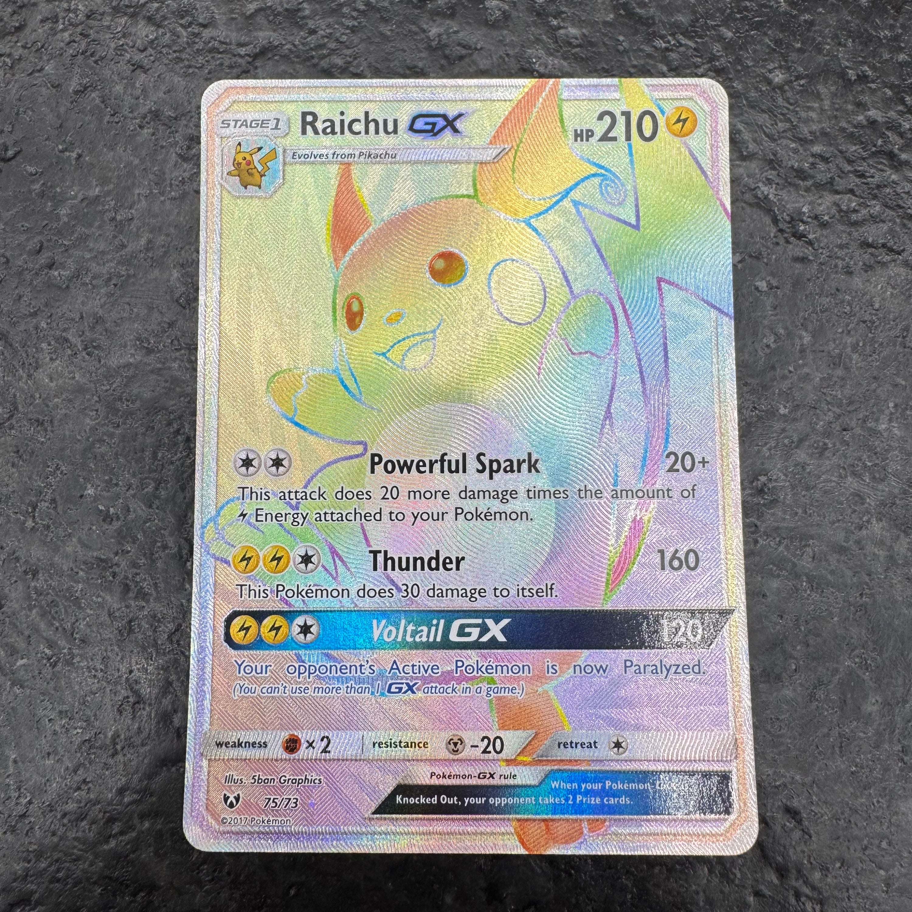 RAICHU GX RAINBOW RARE 75/73 (NM)