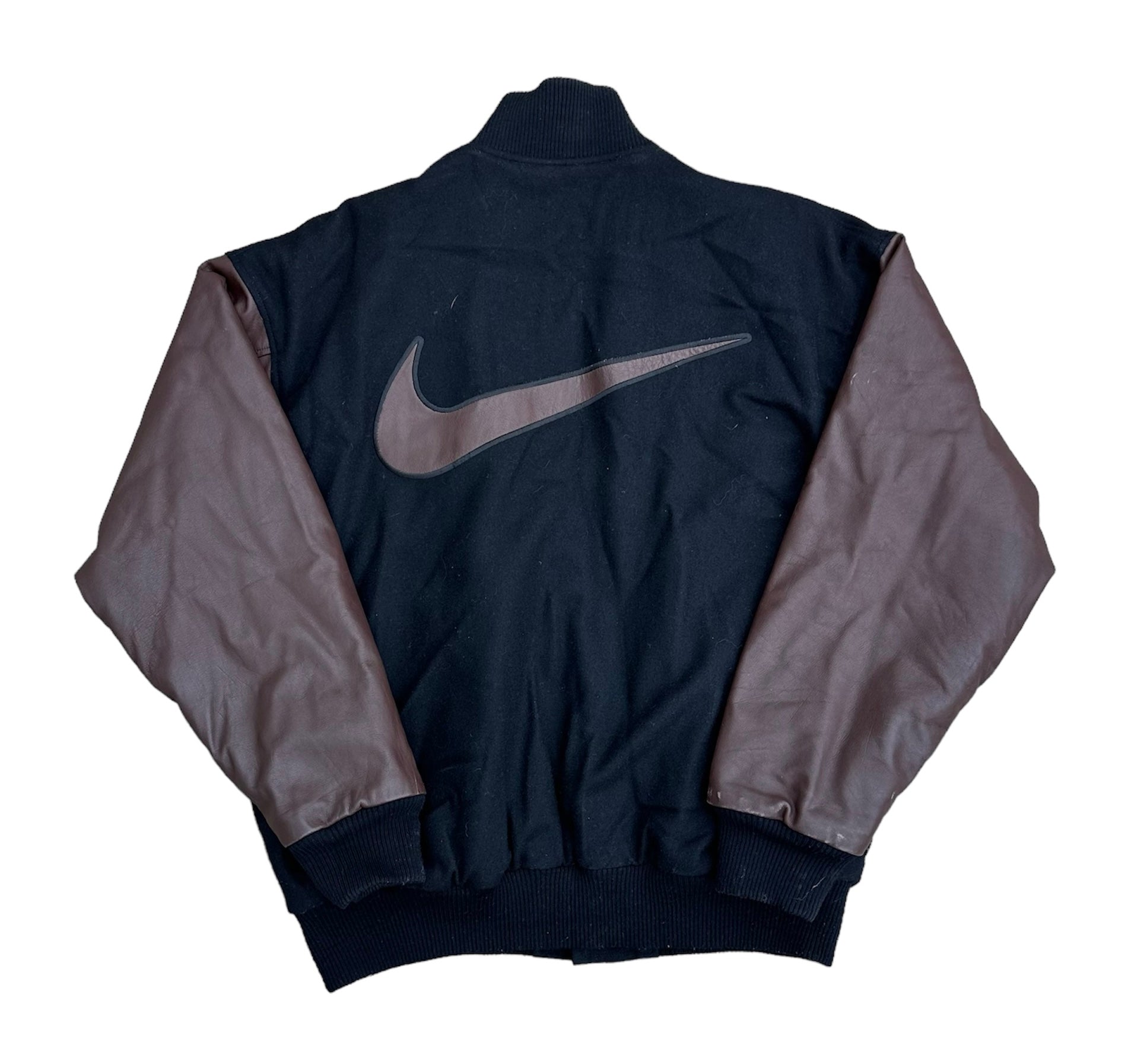 90’S BROWN LEATHER NIKE LETTERMAN JACKET (LR)