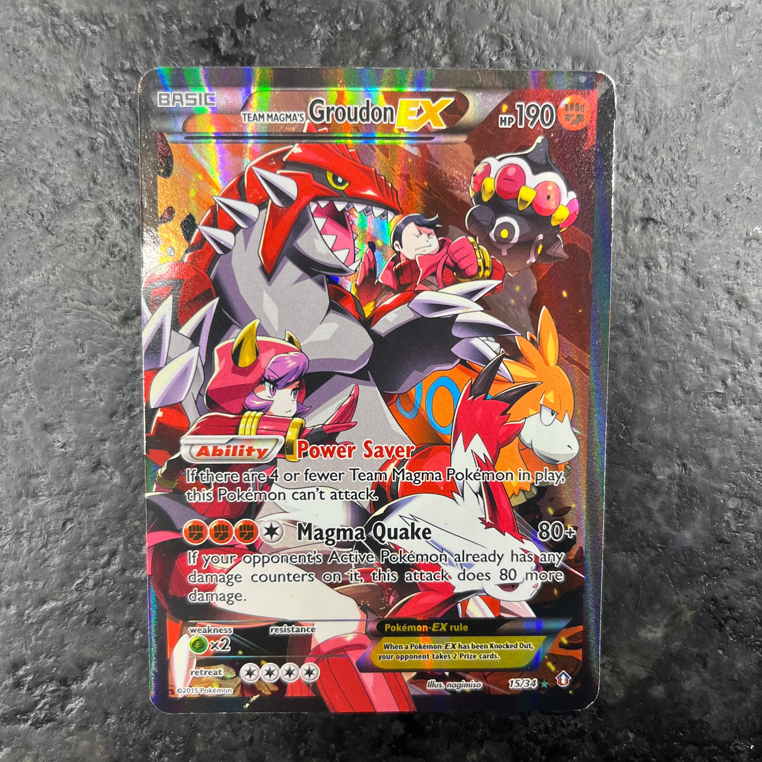 TEAM MAGMAS GROUDON EX 15/34 (MP)