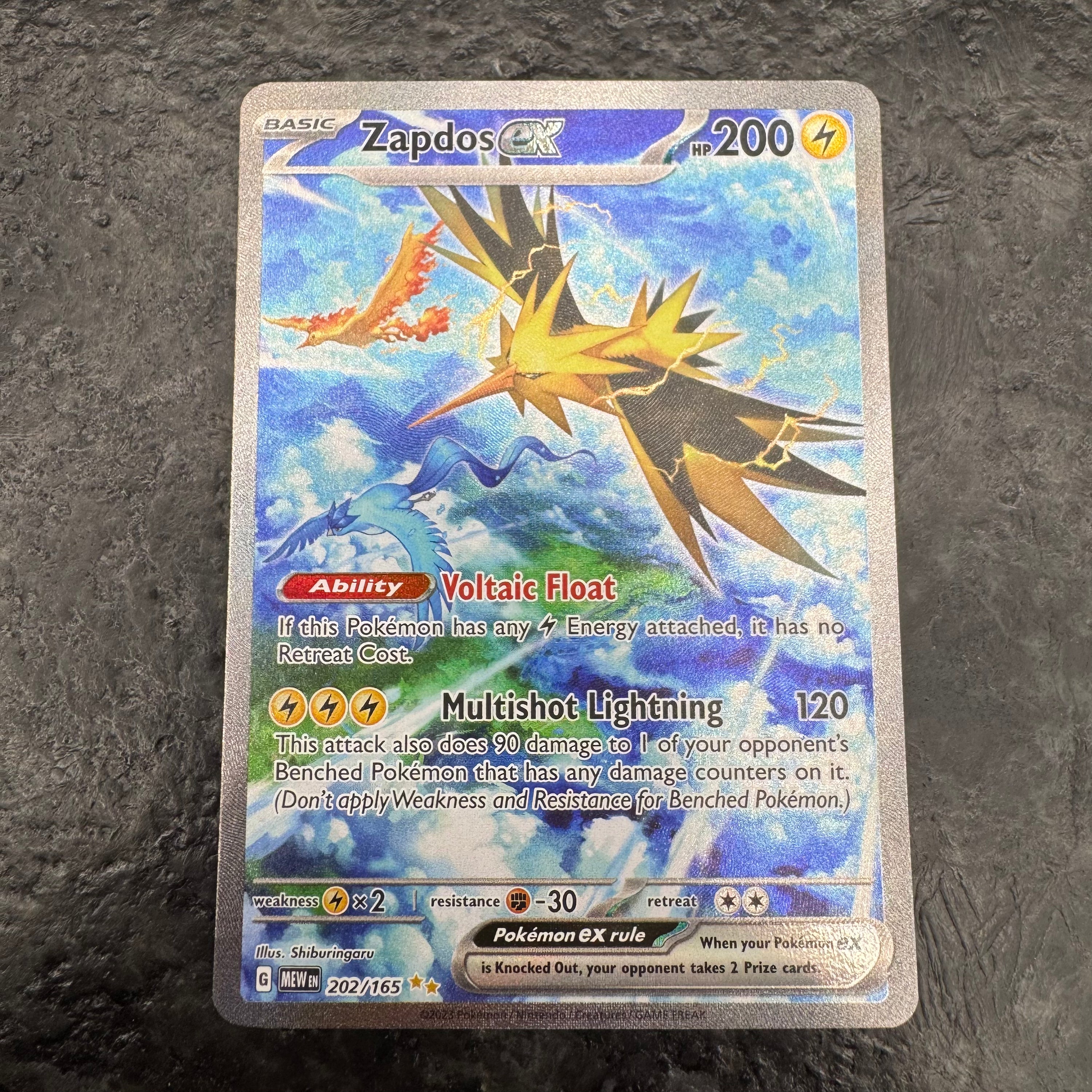 ZAPDOS EX ILLUSTRATION RARE 202/165 (NM)