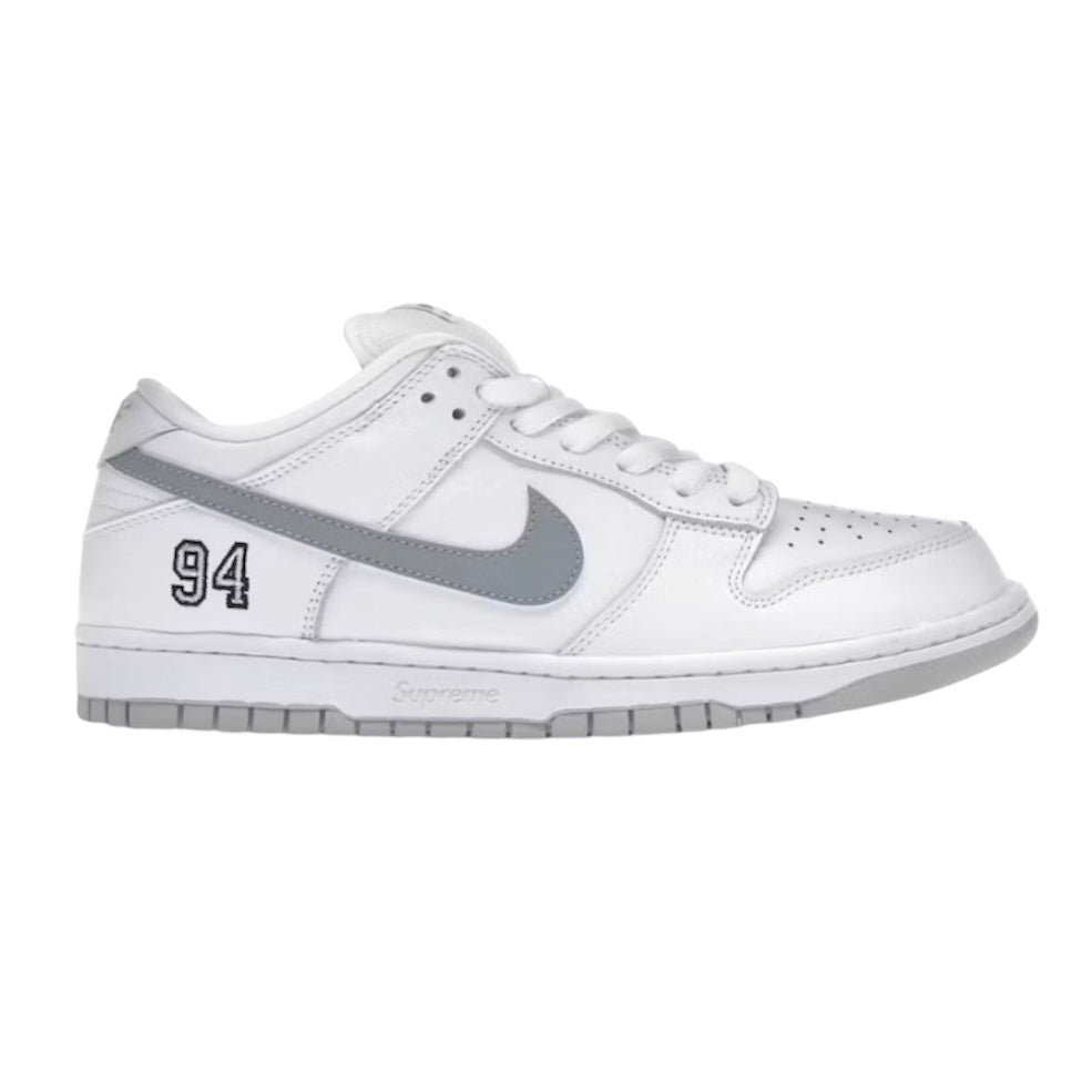 NIKE SB DUNK LOW “SUPREME 94 WHITE METALLIC SILVER”