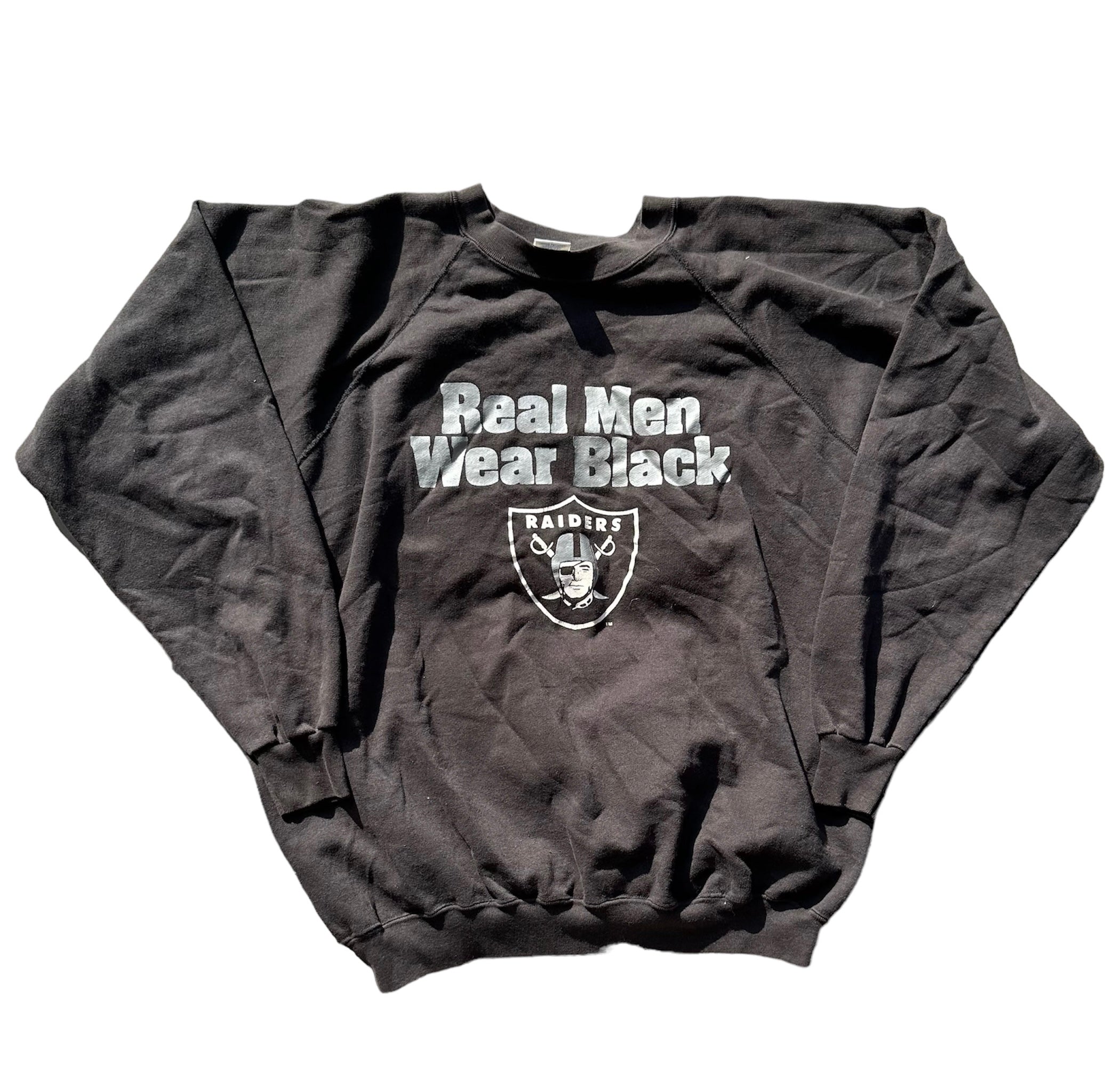 80’S OAKLAND RAIDERS “REAL MEN WEAR BLACK” CREWNECK (LR)