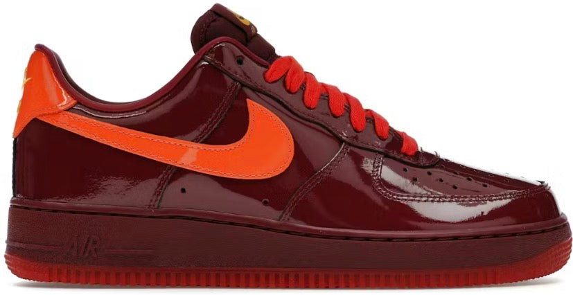 NIKE AIR FORCE 1 LOW “PATENT LEATHER DARK TEAM RED SAFETY ORANGE”
