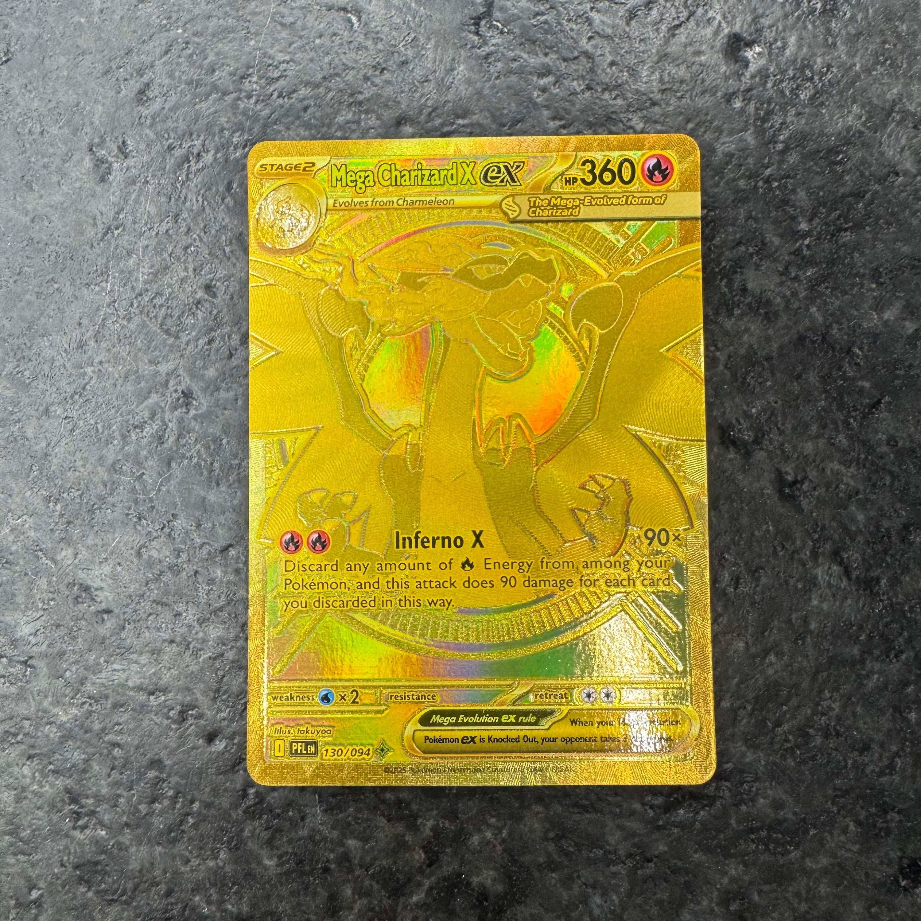 MEGA CHARIZARD X EX HYPER RARE GOLD 130/094 (NM)