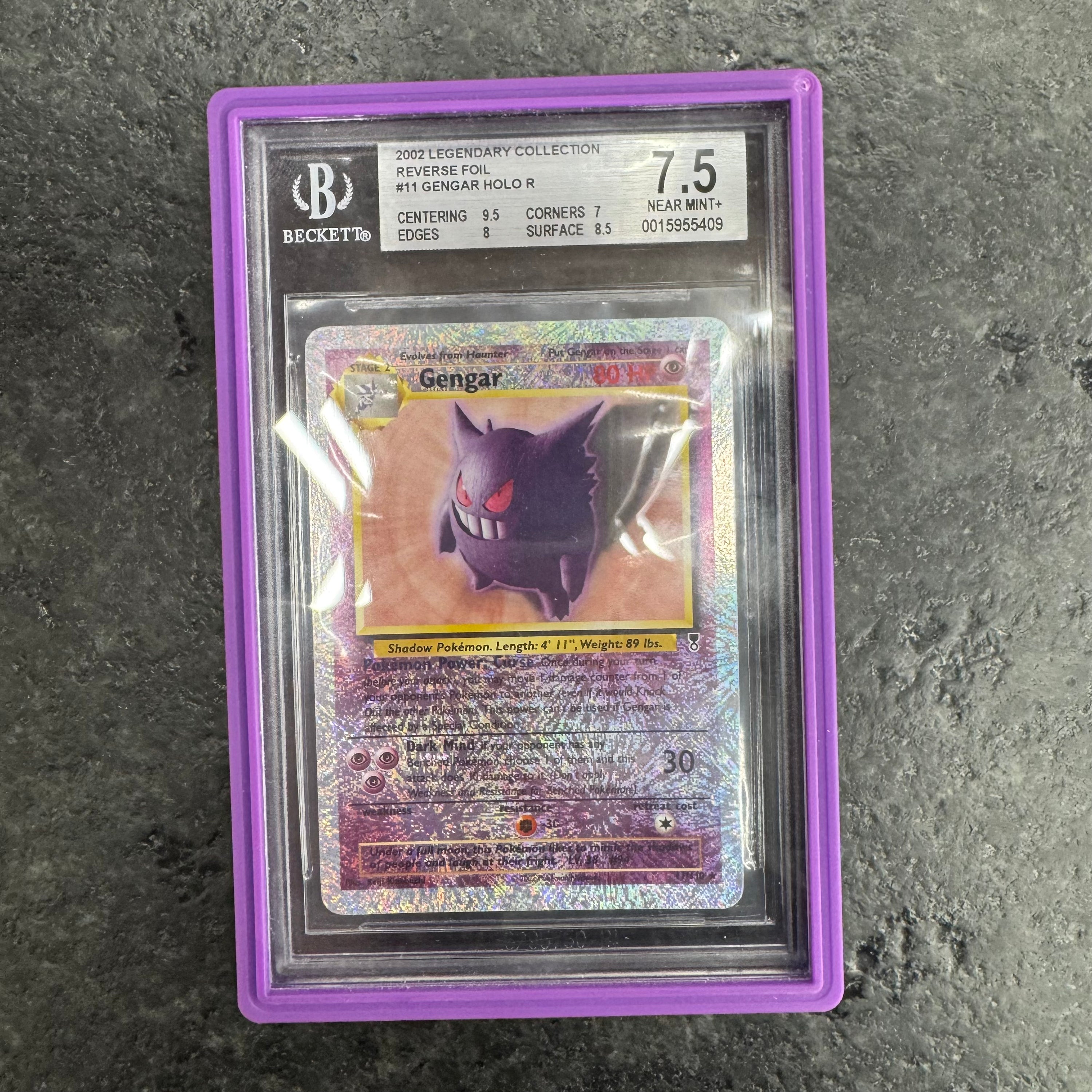 GENGAR LEGENDARY COLLECTION REVERSE HOLO BGS 7.5 #11 2002