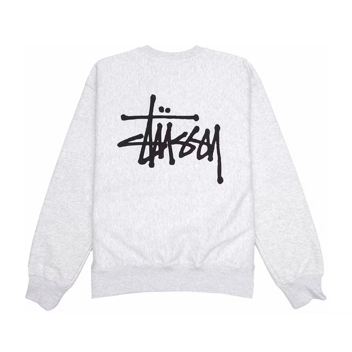 STUSSY BASIC CREW - ASH HEATHER