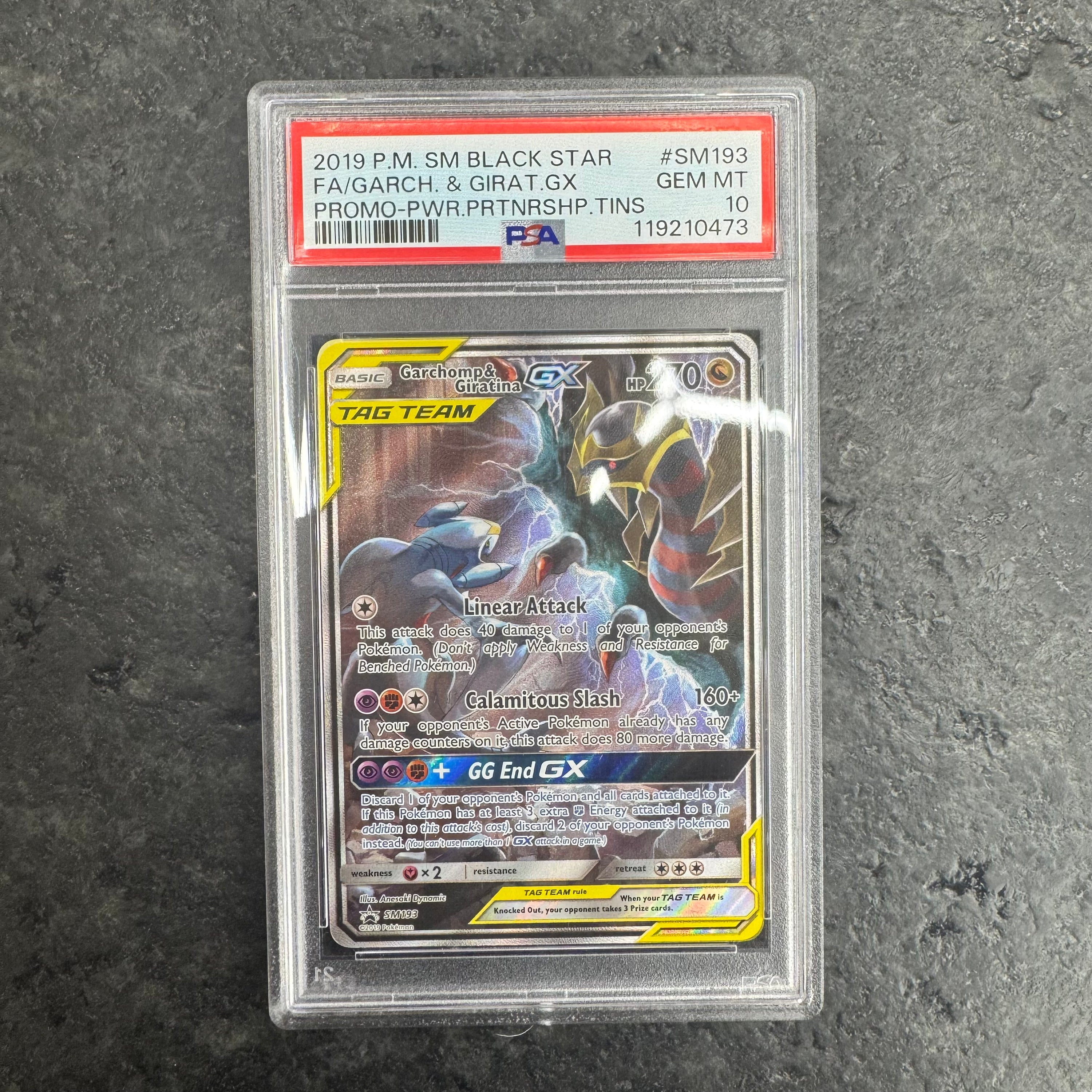 GARCHOMP & GIRATINA GX SM193 PROMO PSA 10