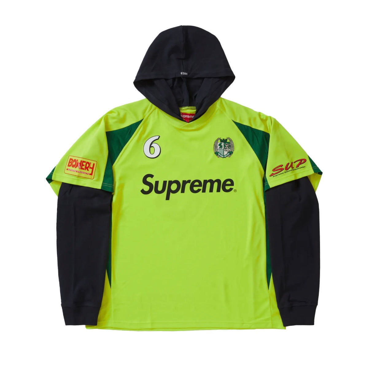 SUPREME HOODED SOCCER JERSEY - BRIGHT YELLOW