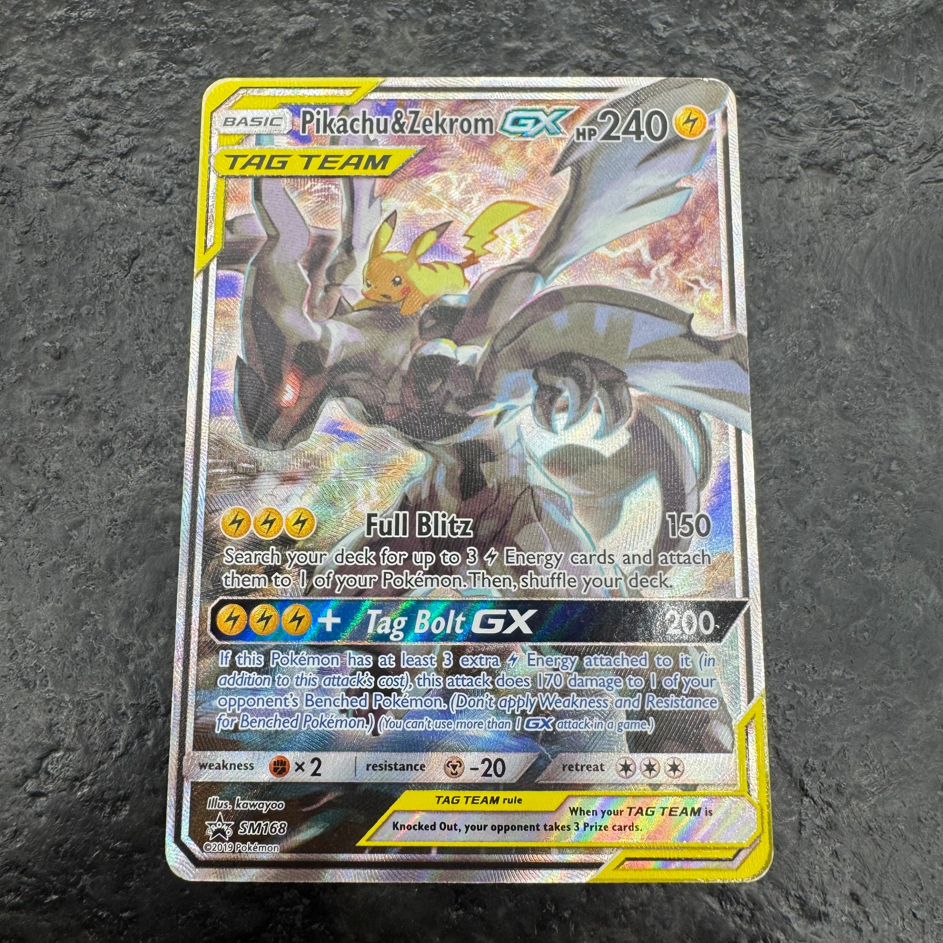 PIKACHU & ZEKROM GX PROMO SM168 (MP)