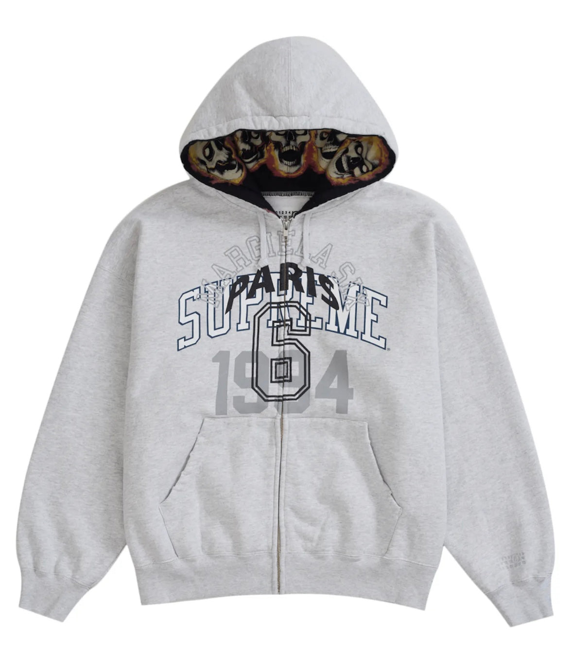 SUPREME X MARGIELA MM6 ZIP UP HOODIE - ASH GREY