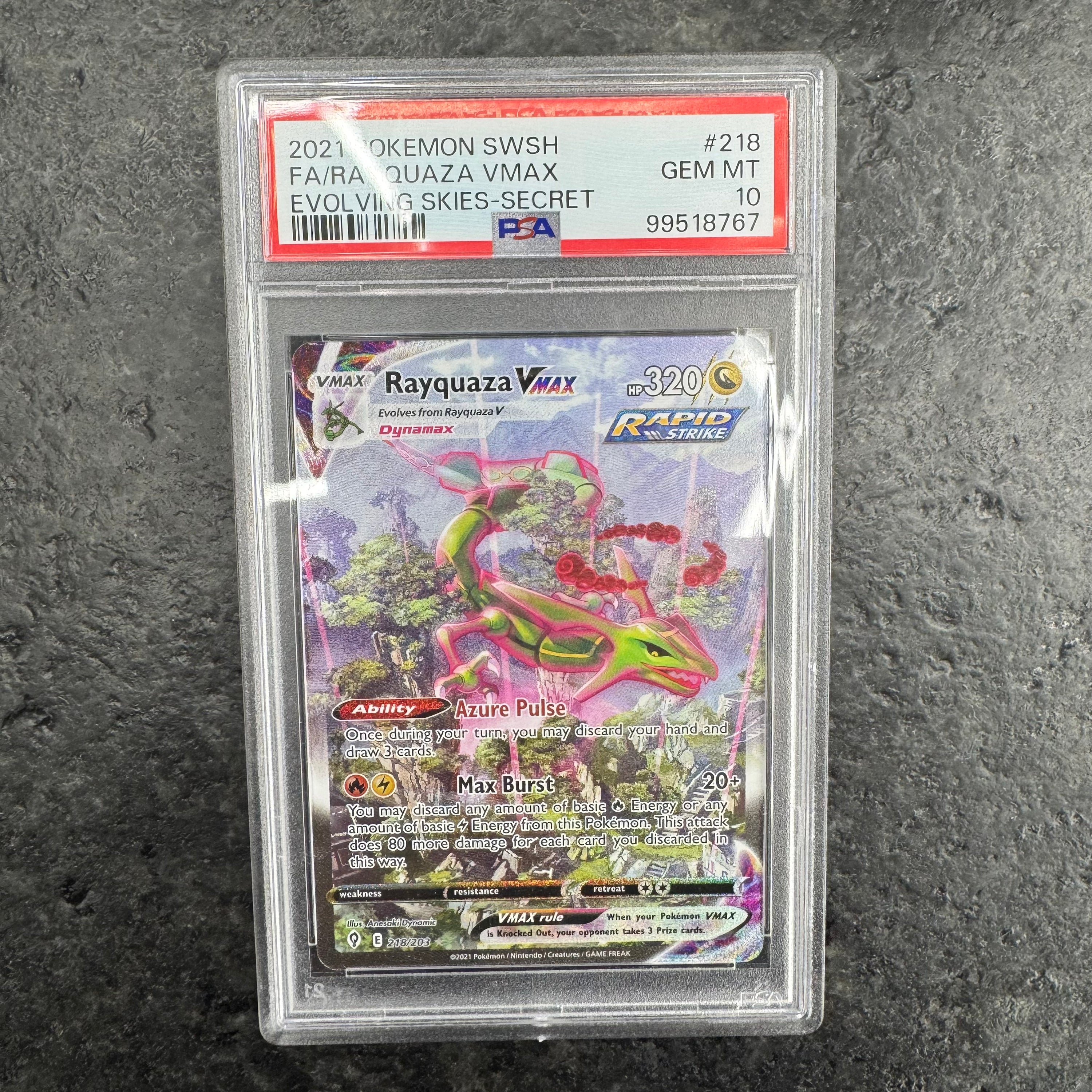 RAYQUAZA VMAX ALT ART PSA 10