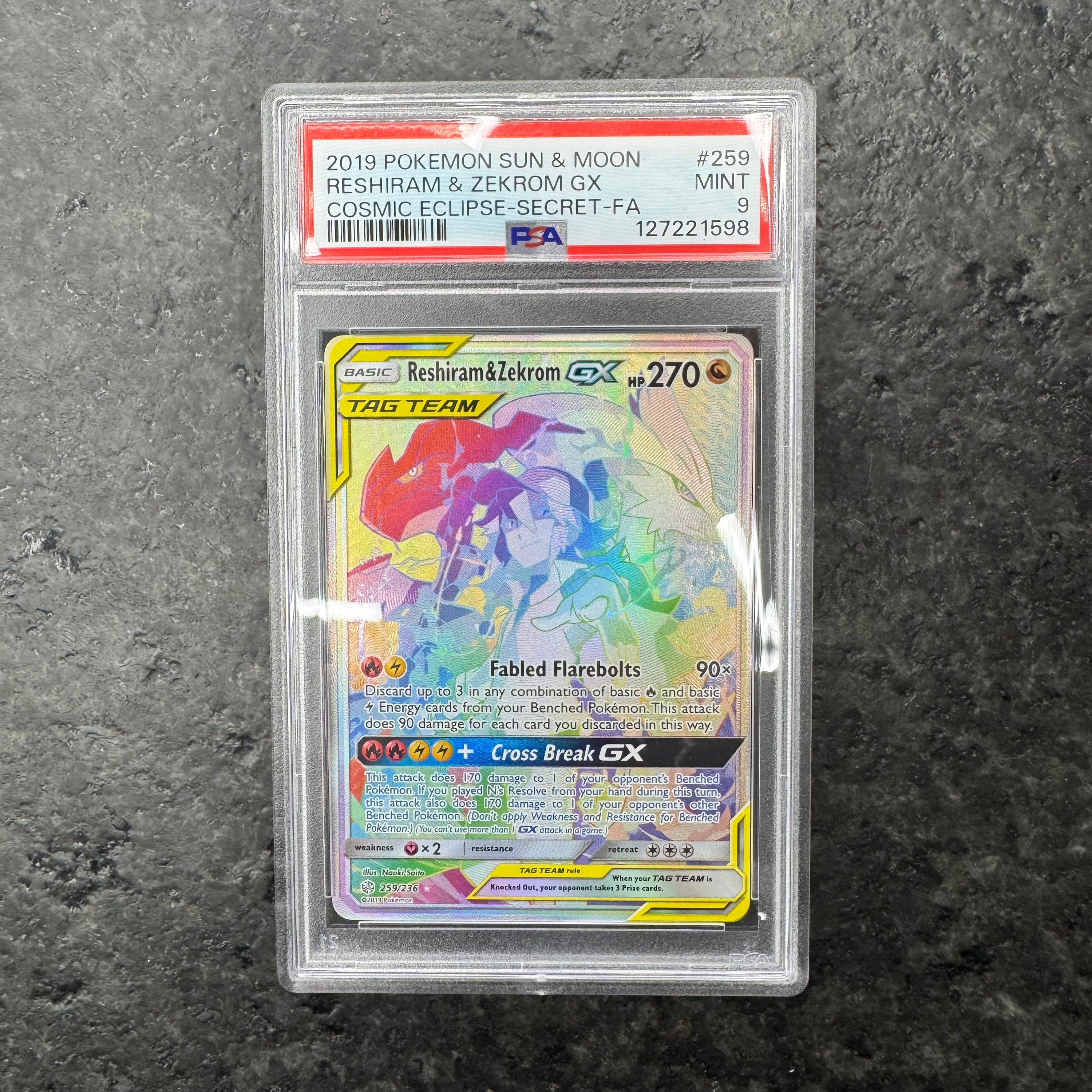 RESHIRAM & ZEKROM GX TAG TEAM 259/236 PSA 9