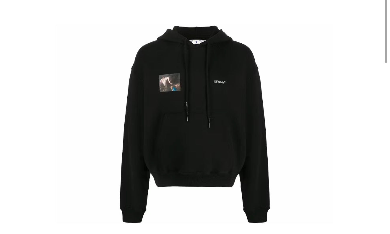 OFF-WHITE OVERSIZE FIT CARAVAGGIO ANGEL HOODIE BLACK/BLACK