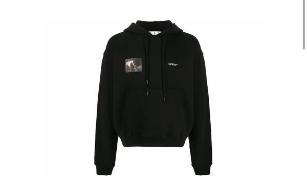 OFF-WHITE OVERSIZE FIT CARAVAGGIO ANGEL HOODIE BLACK/BLACK