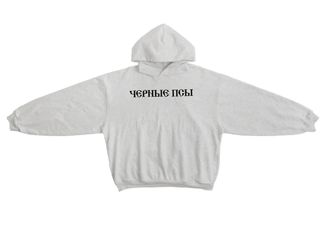 YEEZY GOSHA BLACK DOGS HOODIE - HEATHER GREY