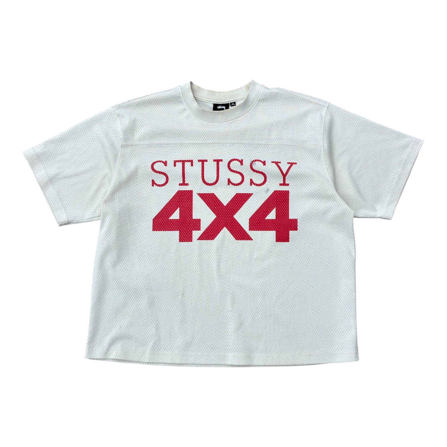 STUSSY 4X4 CREAM MESH FOOTBALL JERSEY