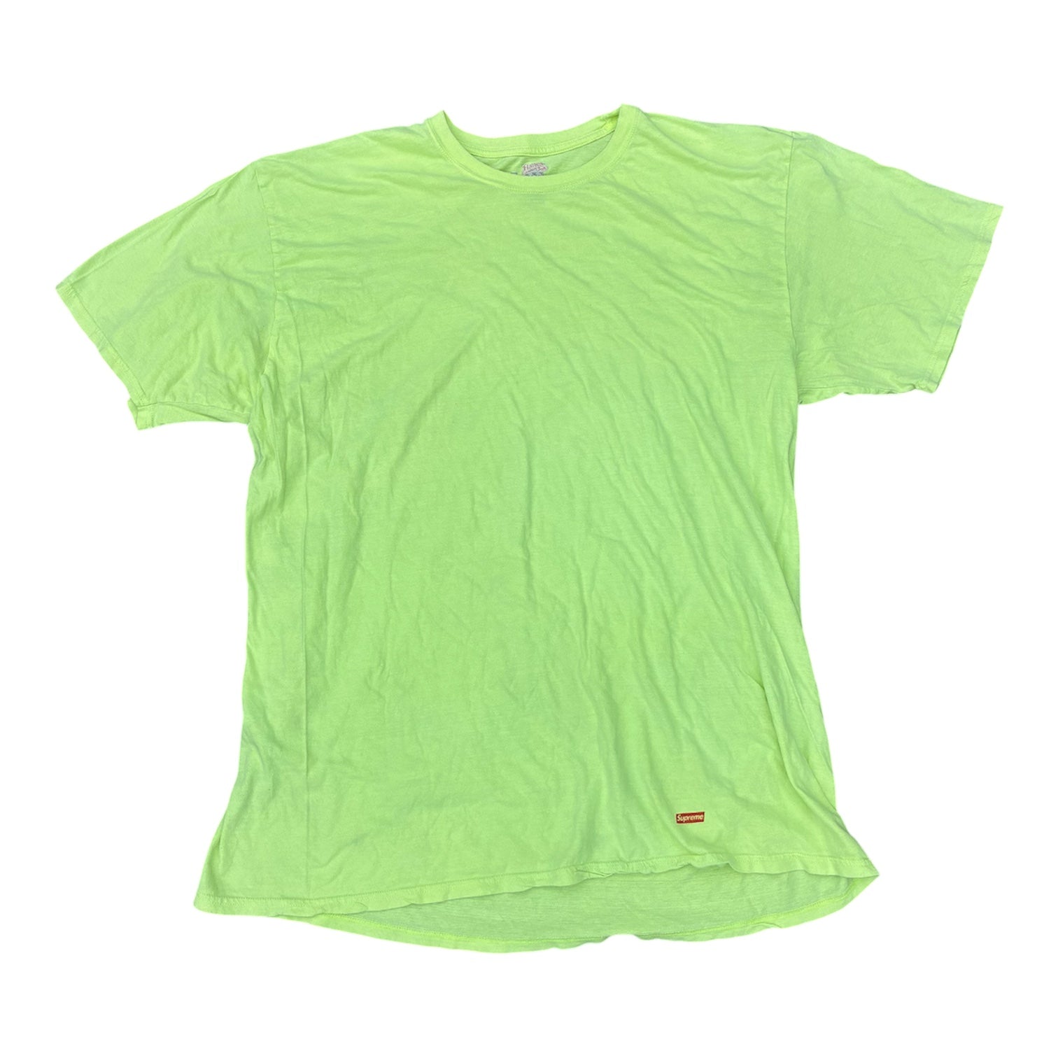 SUPREME X HANES NEON YELLOW TEE