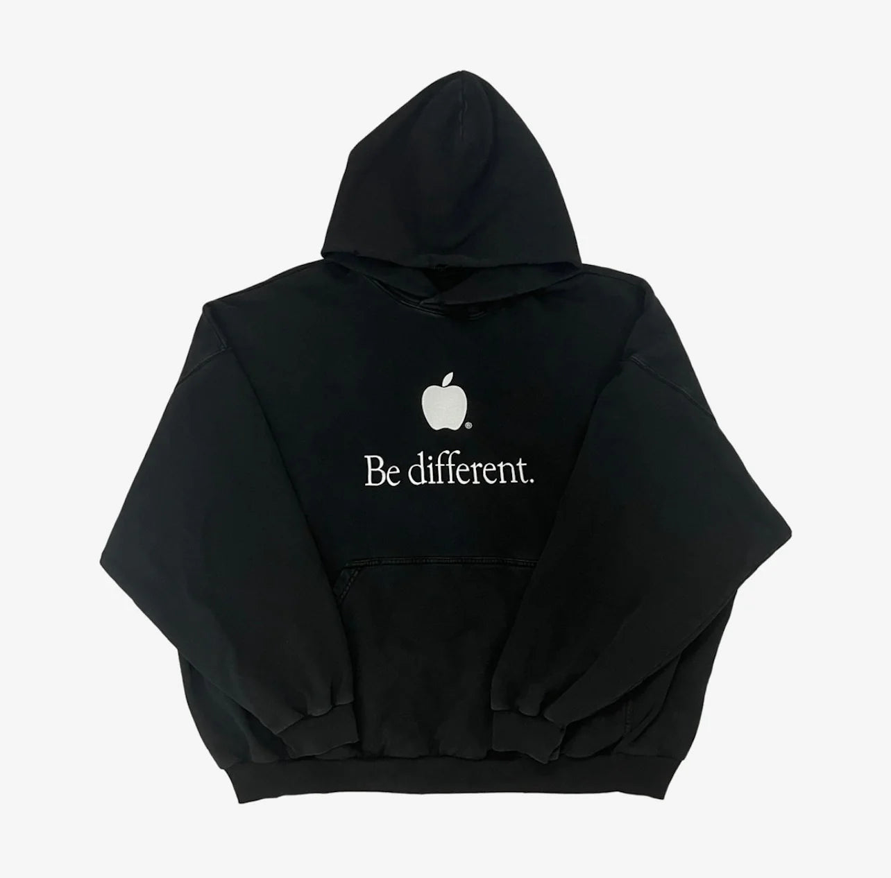 BALENCIAGA BE DIFFERENT APPLE HOODIE - BLACK