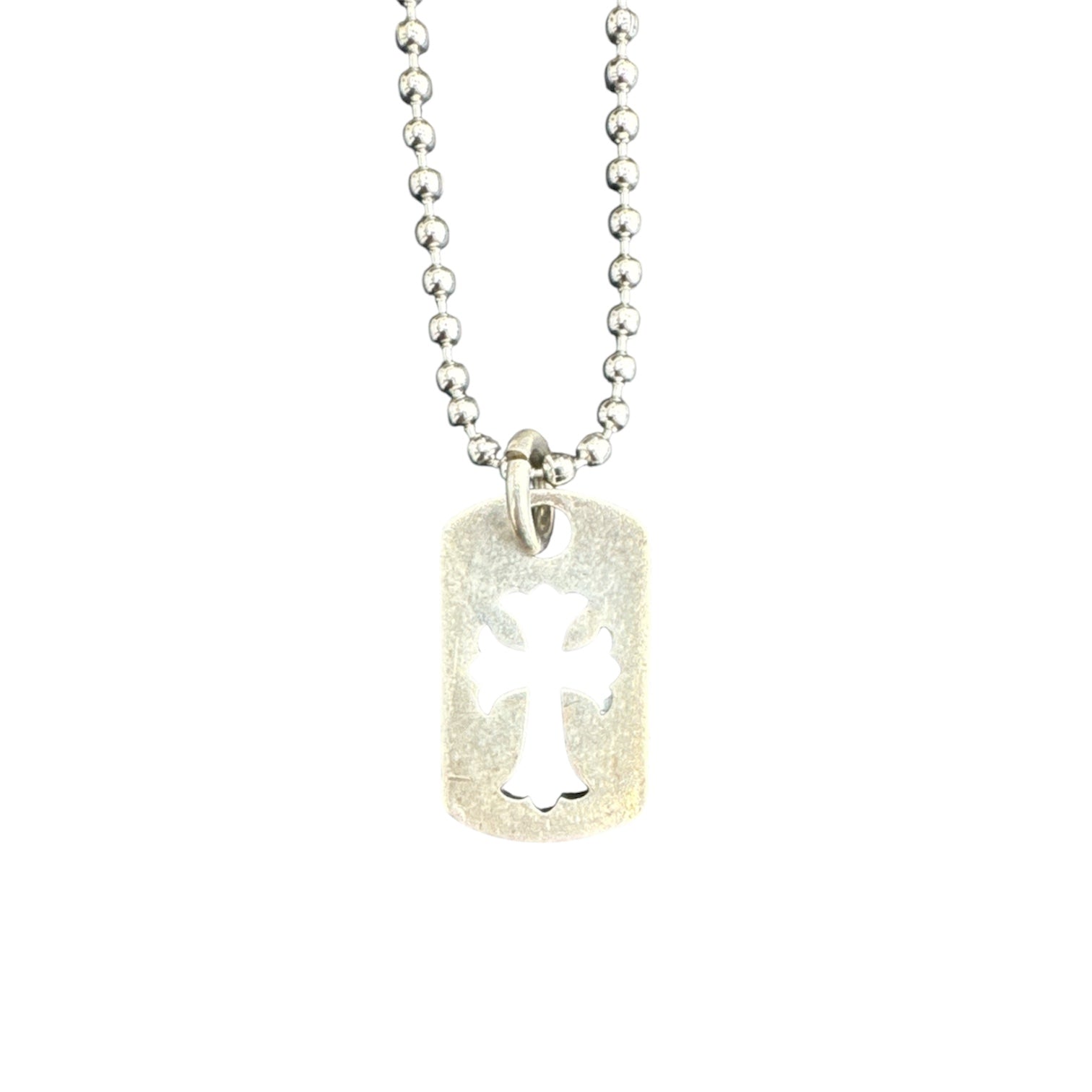 CHROME HEARTS CROSS CUT OUT DOG TAG PENDANT