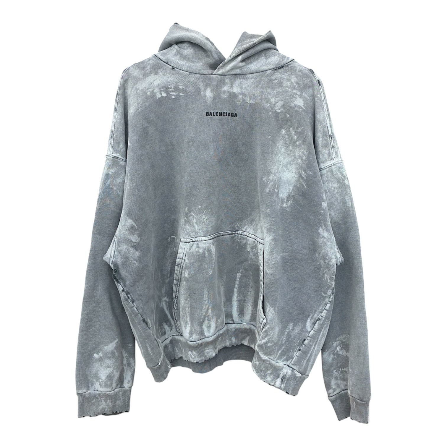 BALENCIAGA GREY “PAINT DISTRESSED EFFECT” HOODIE