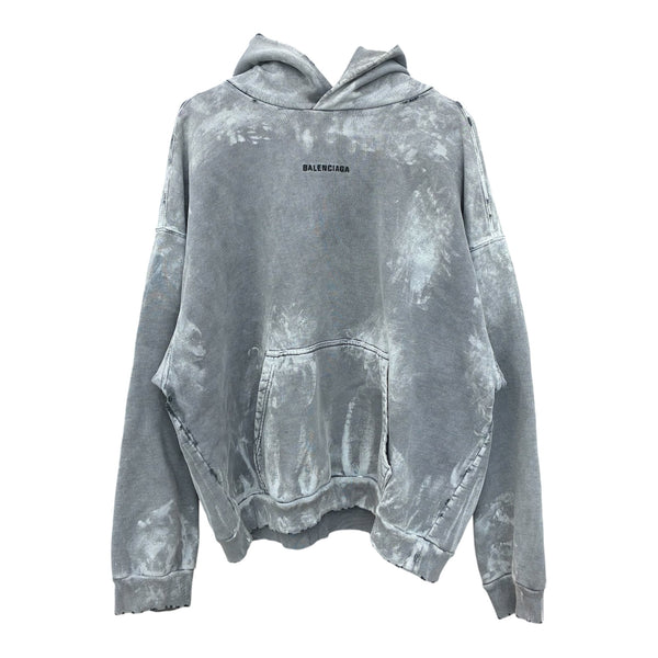 BALENCIAGA GREY “PAINT DISTRESSED EFFECT” HOODIE