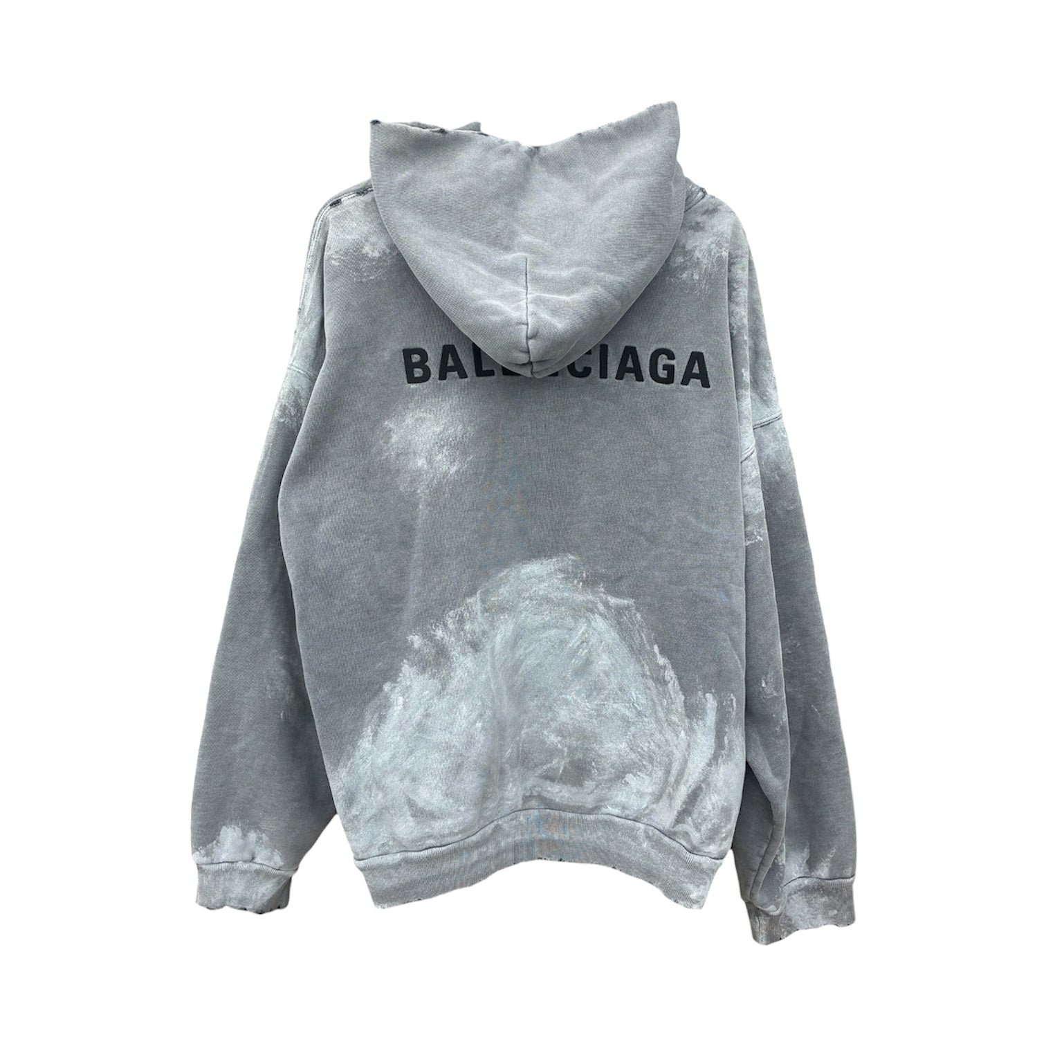 BALENCIAGA GREY “PAINT DISTRESSED EFFECT” HOODIE