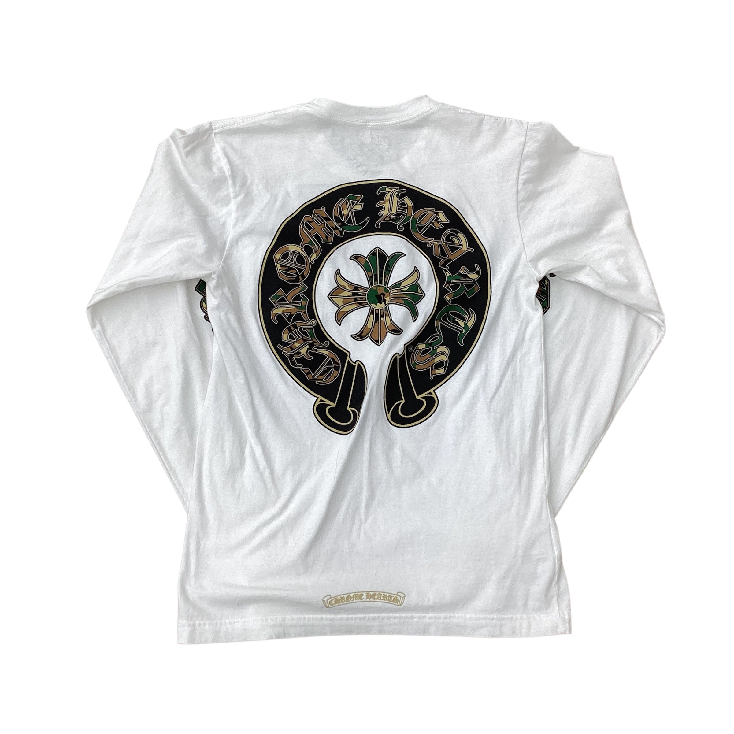 CHROME HEARTS TRIPLE CROSS CAMO HORSESHOE LOGO LONGSLEEVE