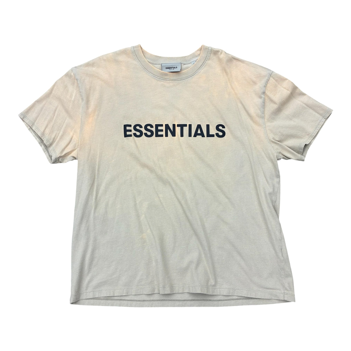 ESSENTIALS SUNFADE HEATHER GREY LOGO TEE