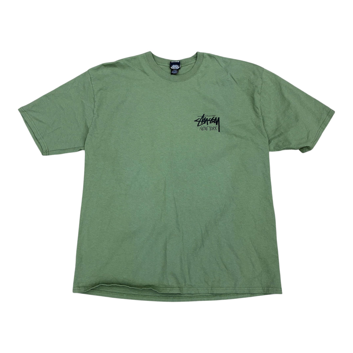 STUSSY “NEW YORK” GREEN LOGO TEE