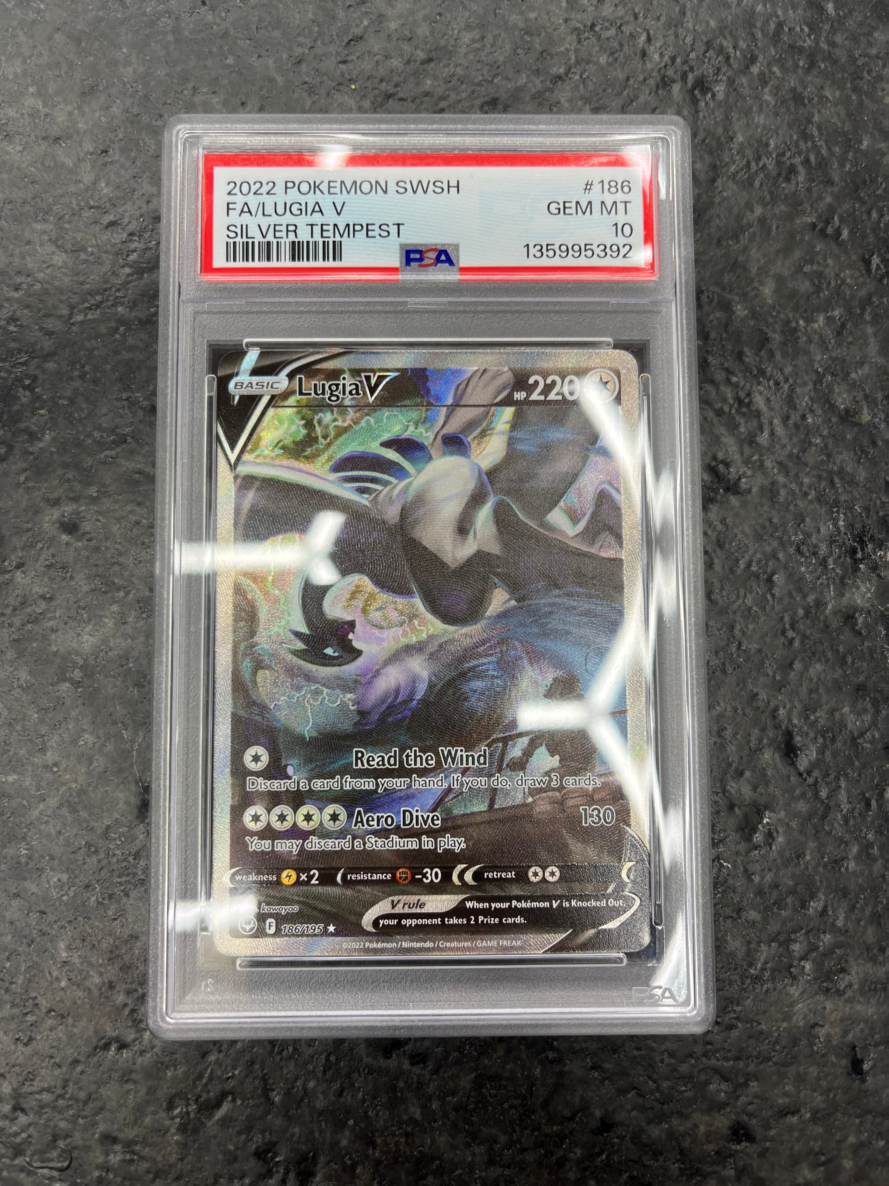 PSA 10 LUGIA V ALTERNATE FULL ART SILVER TEMPEST 186/195