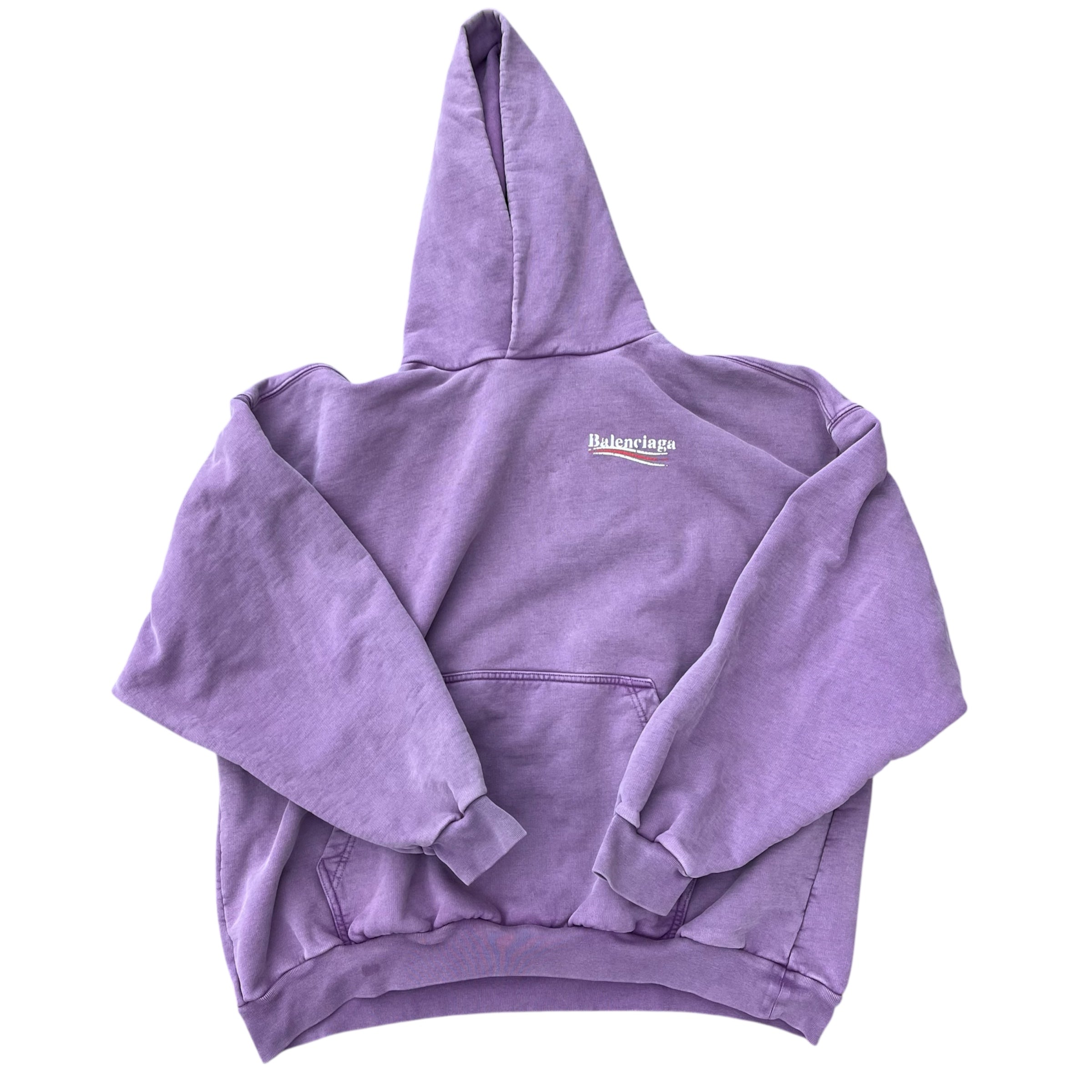 BALENCIAGA POLITICAL CAMPAIN LOGO HOODIE - PURPLE
