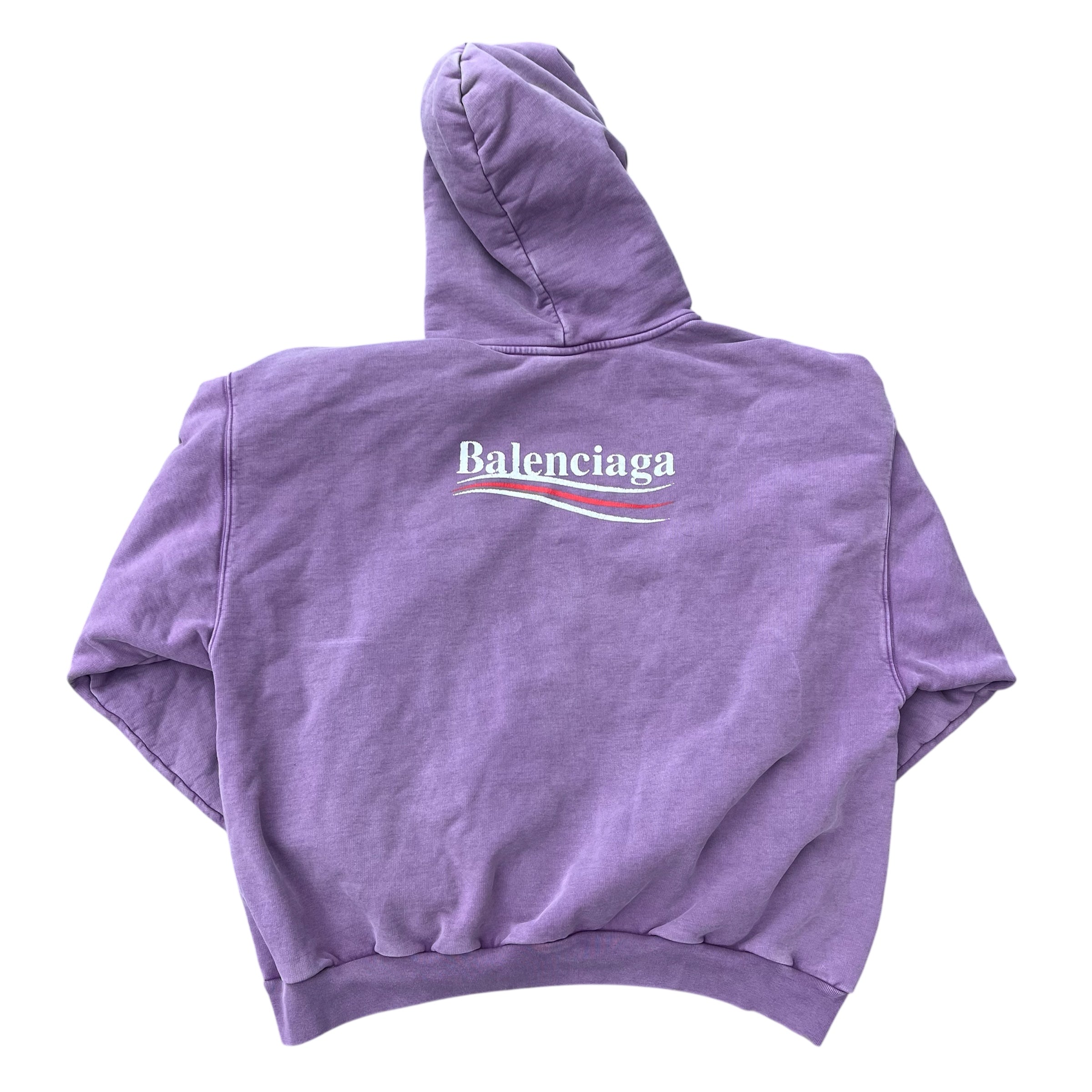 BALENCIAGA POLITICAL CAMPAIN LOGO HOODIE - PURPLE