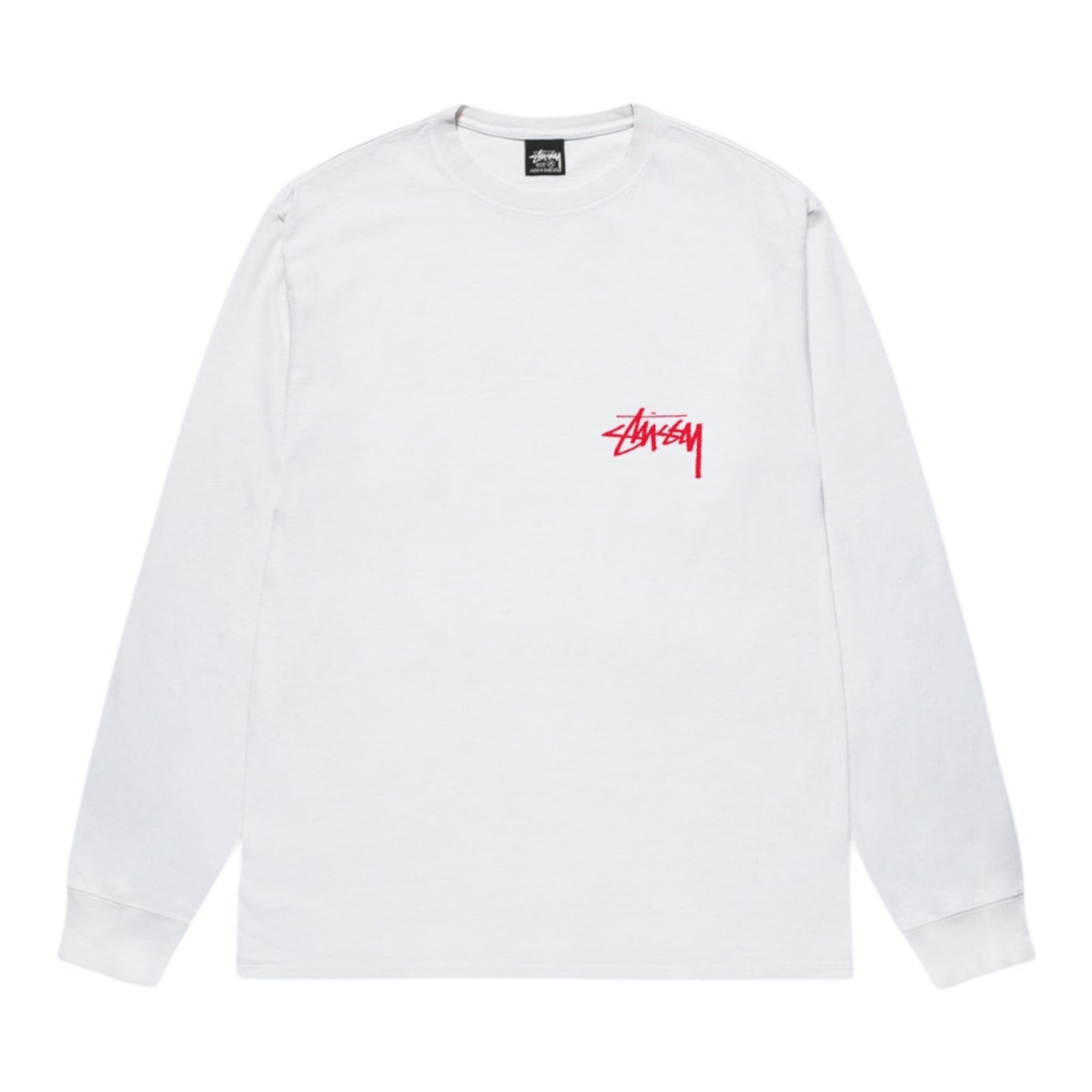 STUSSY BEAT CRAZY LS TEE - WHITE