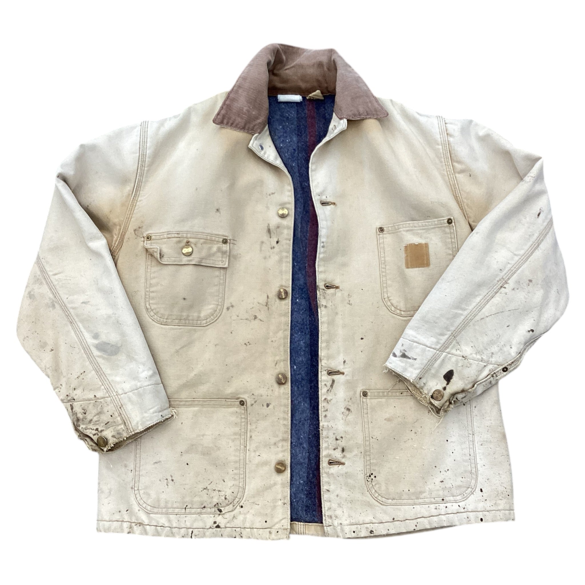 VINTAGE CARHARTT DISTRESSED CHORE JACKET - TAN