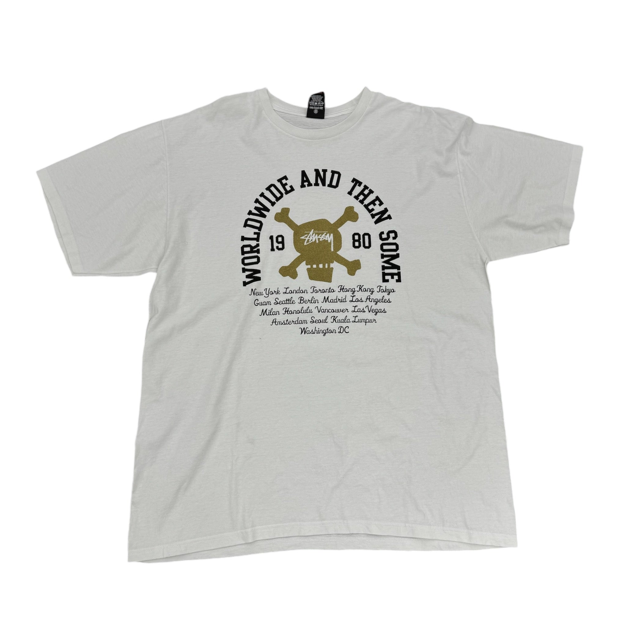 STUSSY WORLDWIDE LOGO TEE - WHITE